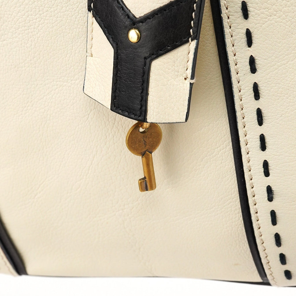 156464 Ivory Leather Muse Tote Bag