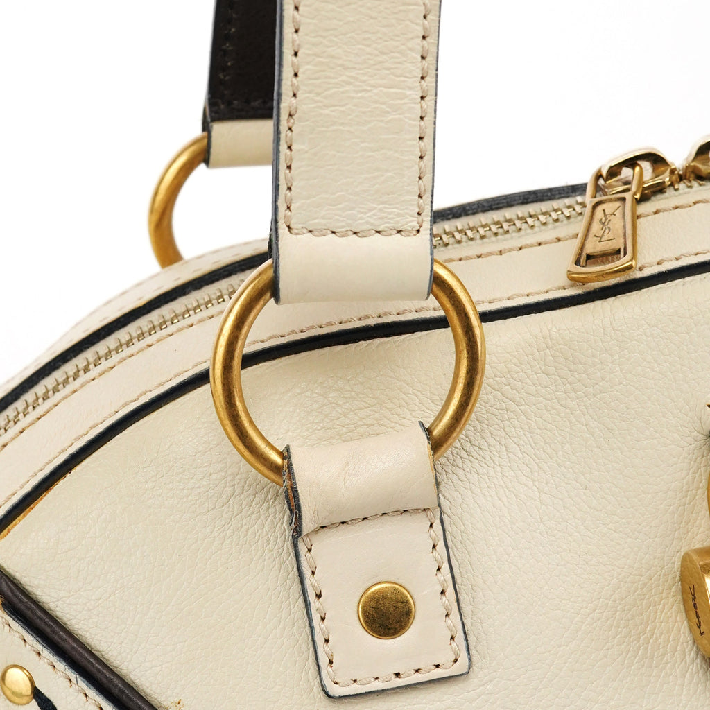 156464 Ivory Leather Muse Tote Bag