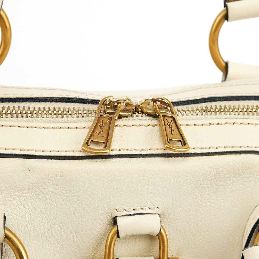 156464 Ivory Leather Muse Tote Bag