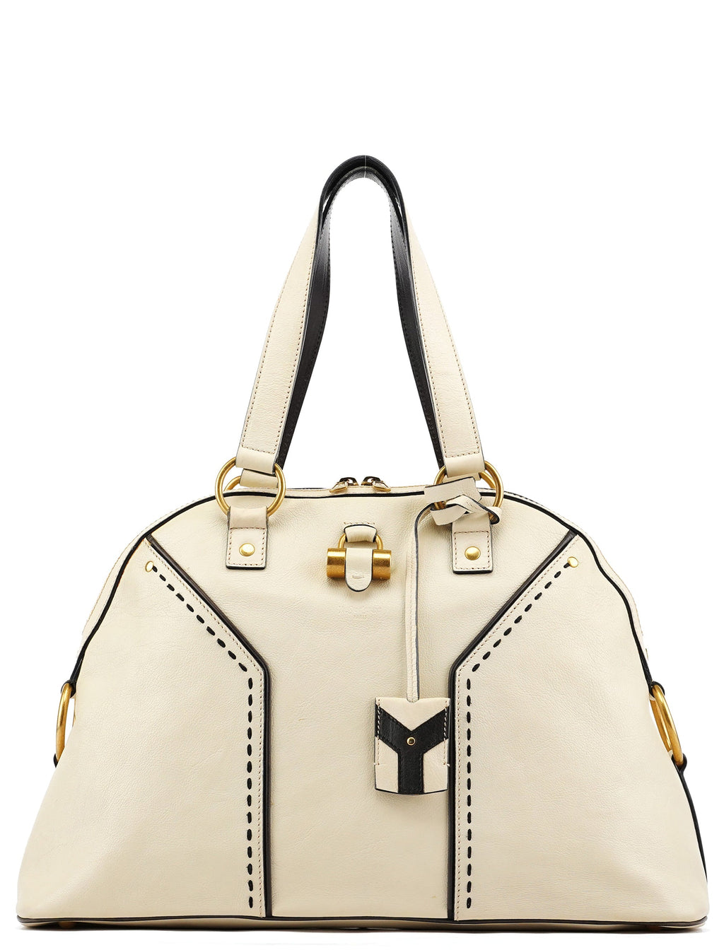 156464 Ivory Leather Muse Tote Bag