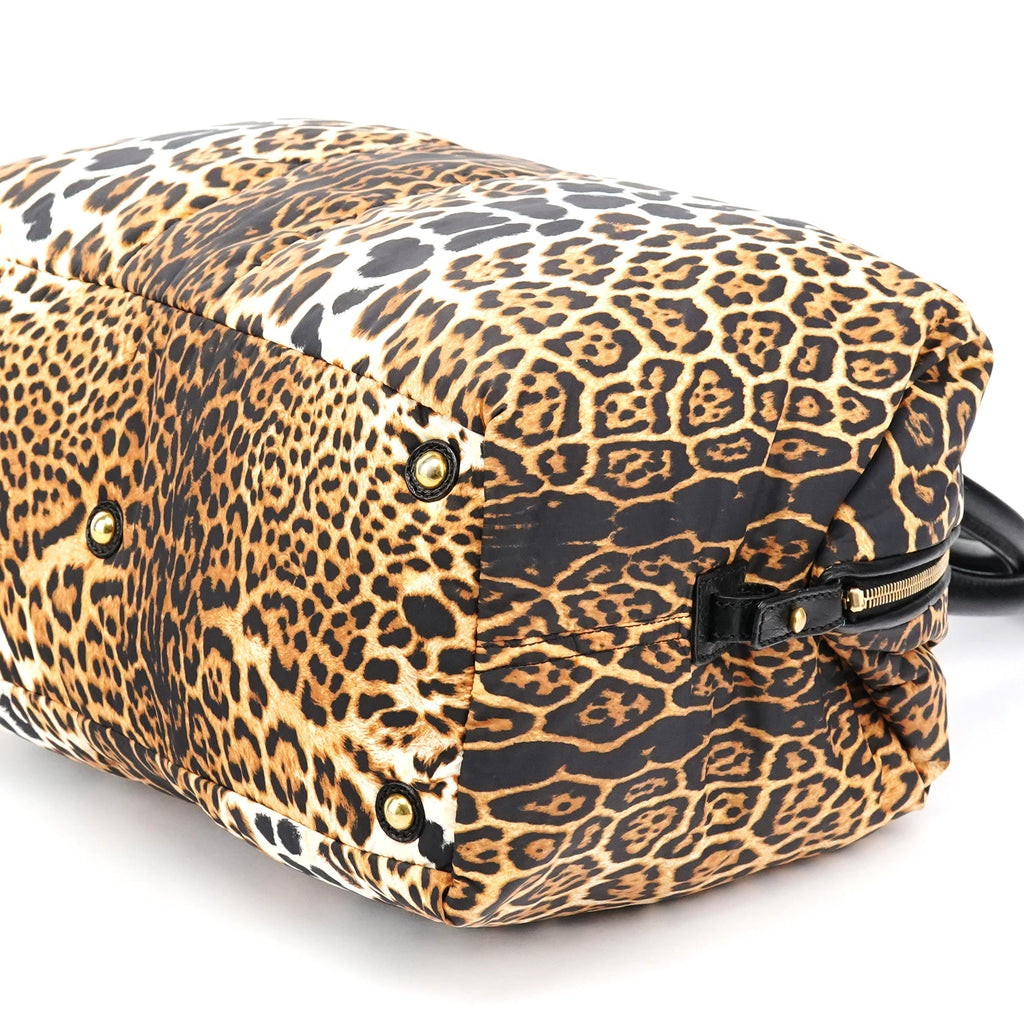 Leopard Nylon Y Boston bag