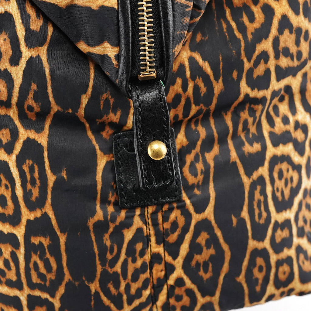 Leopard Nylon Y Boston bag