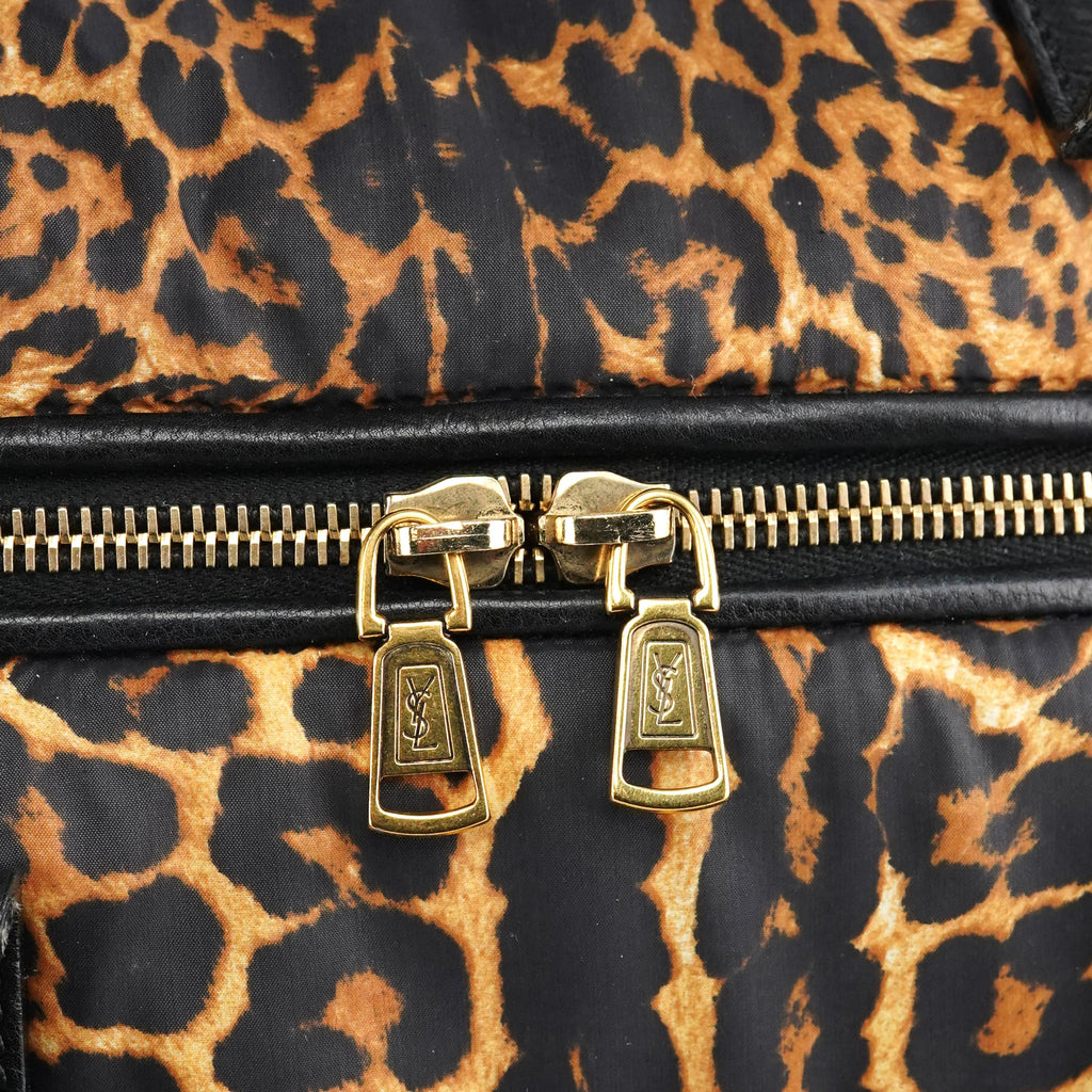Leopard Nylon Y Boston bag