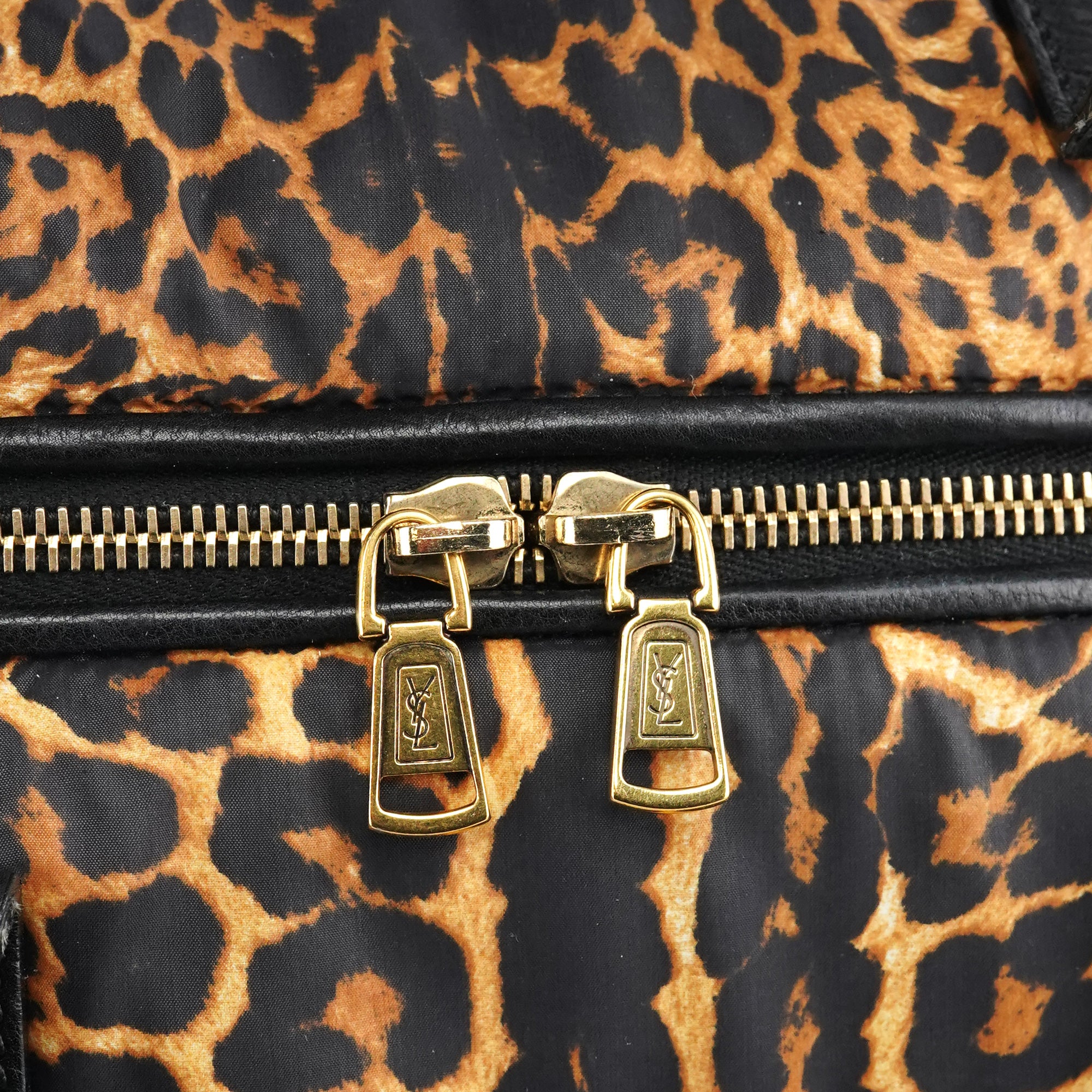Leopard Nylon Y Boston bag