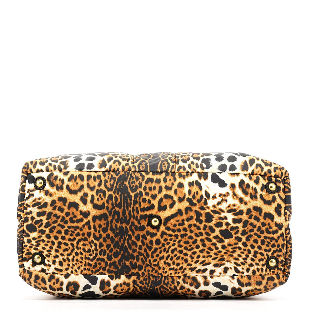 Leopard Nylon Y Boston bag