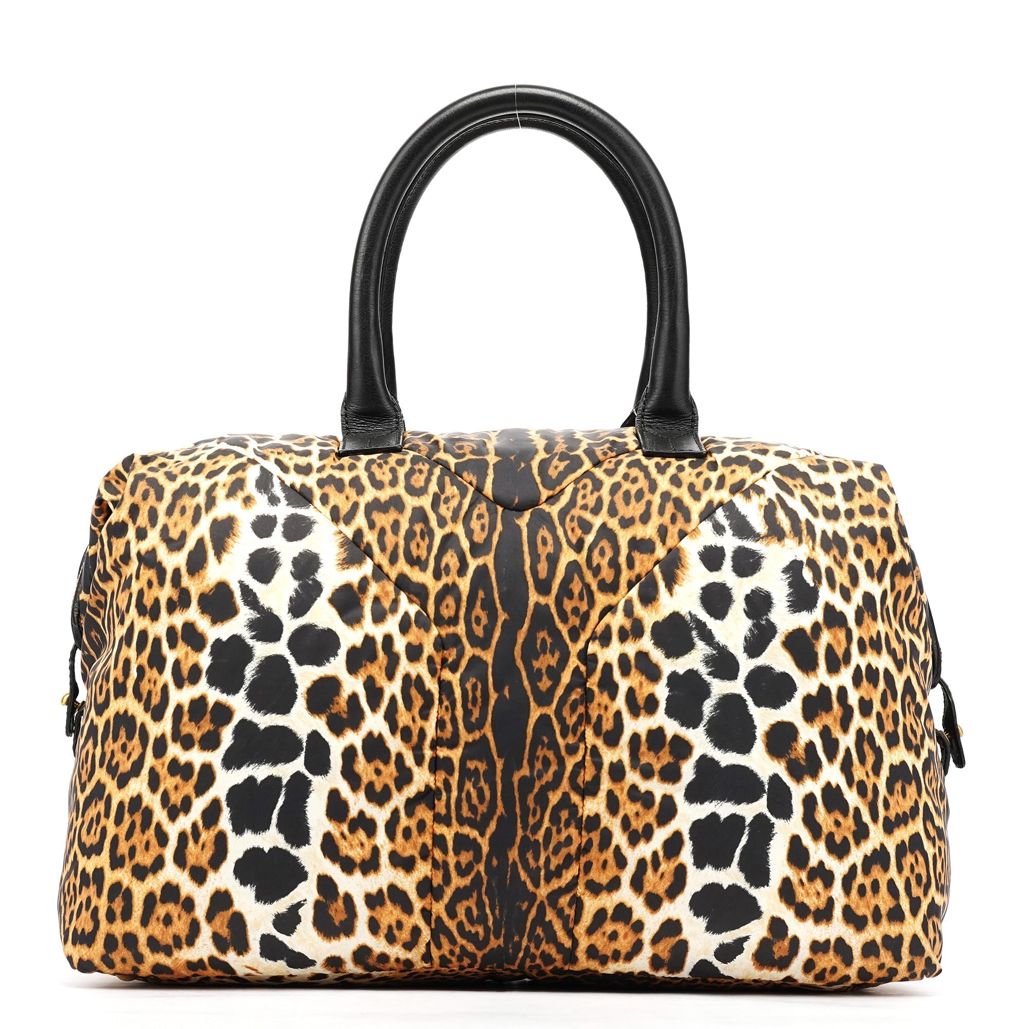 Leopard Nylon Y Boston bag