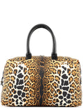 Leopard Nylon Y Boston bag