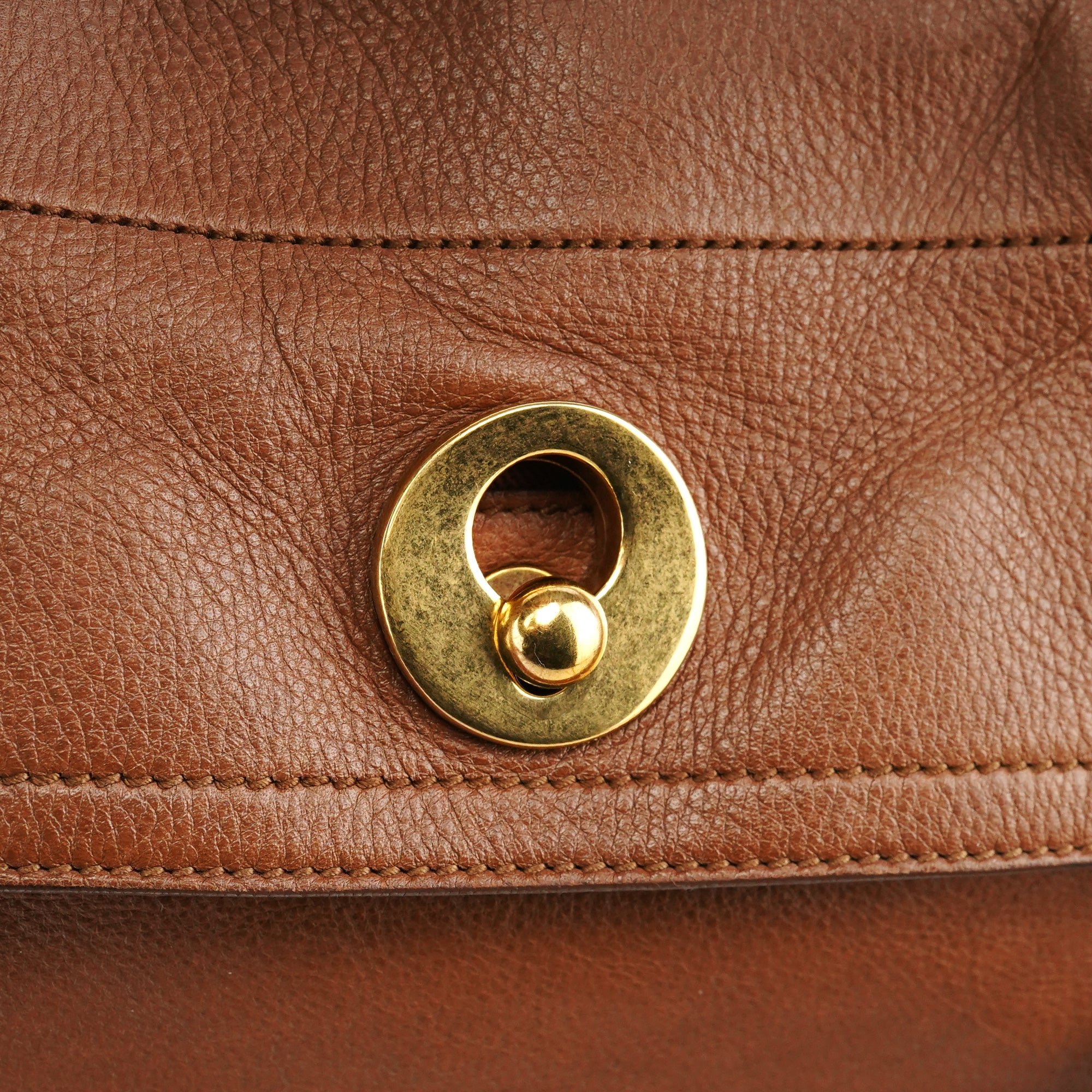 Light Brown Leather Muse Two Bag