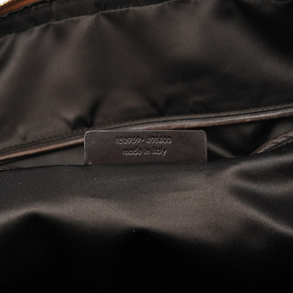Light Brown Patent Leather Muse Tote Bag