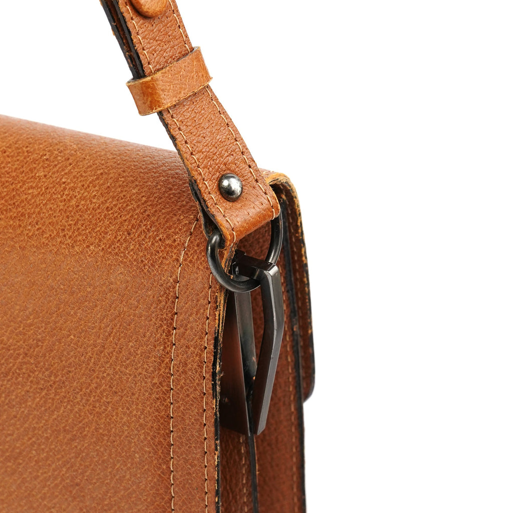 Light Brown Quilted Leather Shoulder Bag