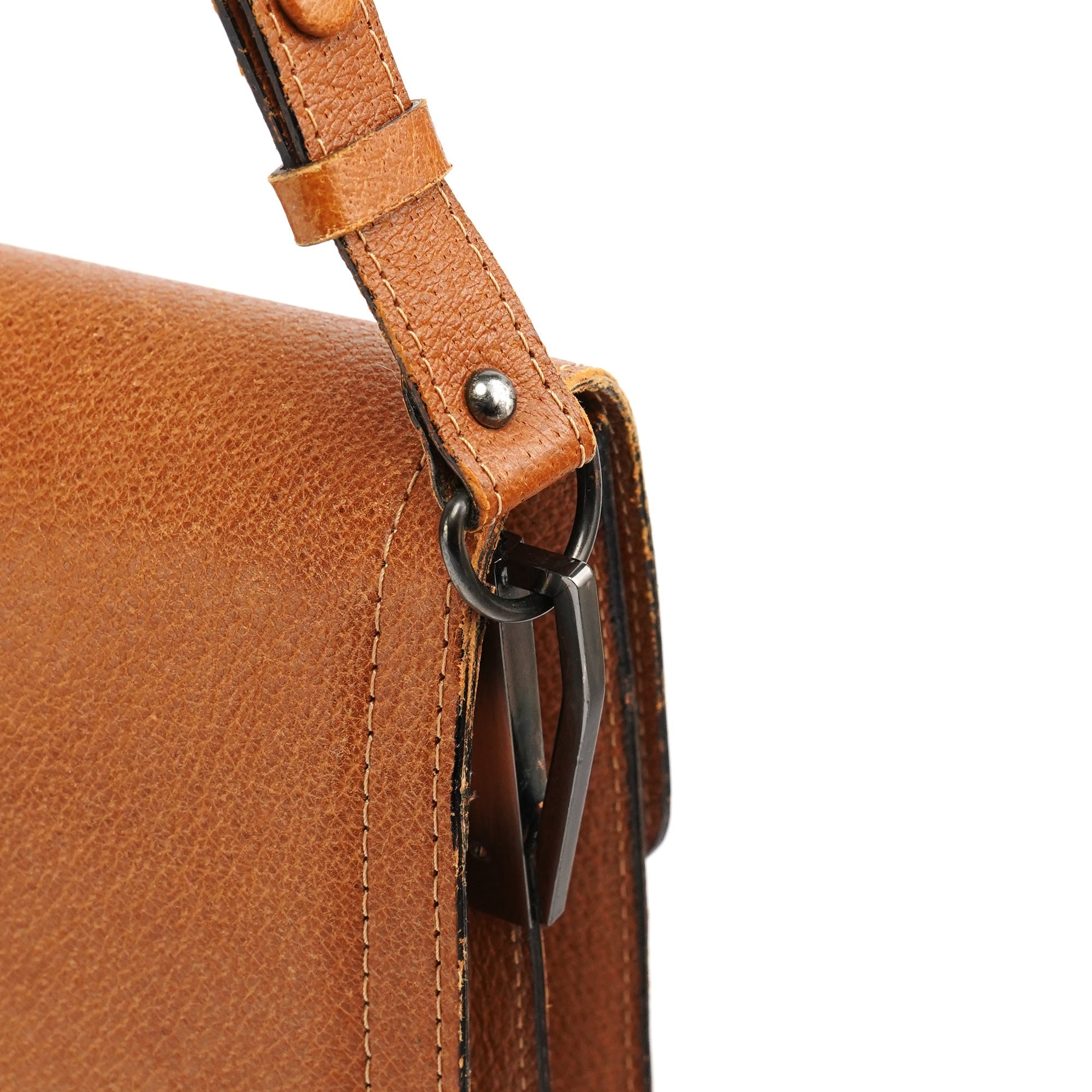 Light Brown Quilted Leather Shoulder Bag