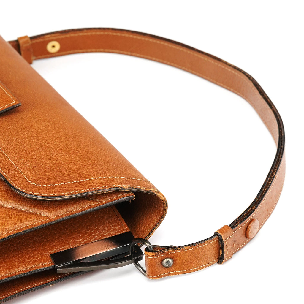 Light Brown Quilted Leather Shoulder Bag