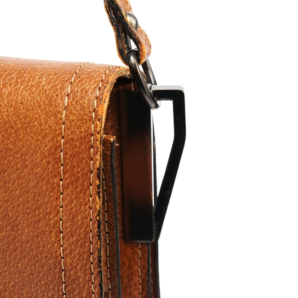 Light Brown Quilted Leather Shoulder Bag