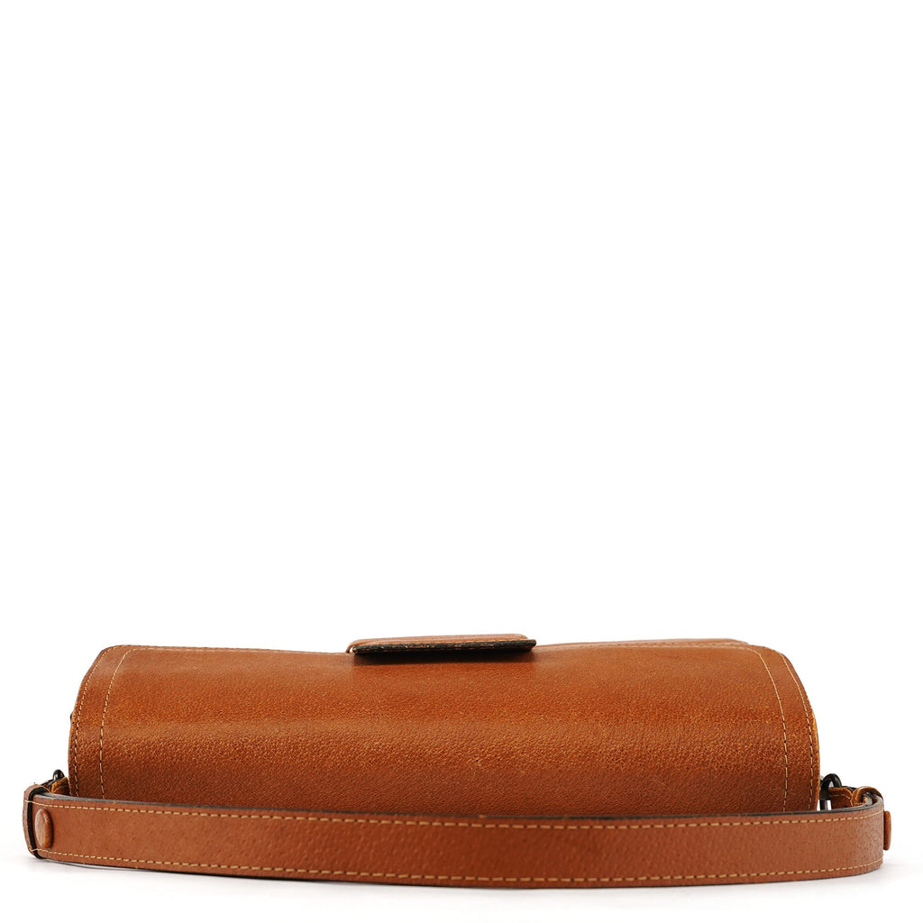 Light Brown Quilted Leather Shoulder Bag