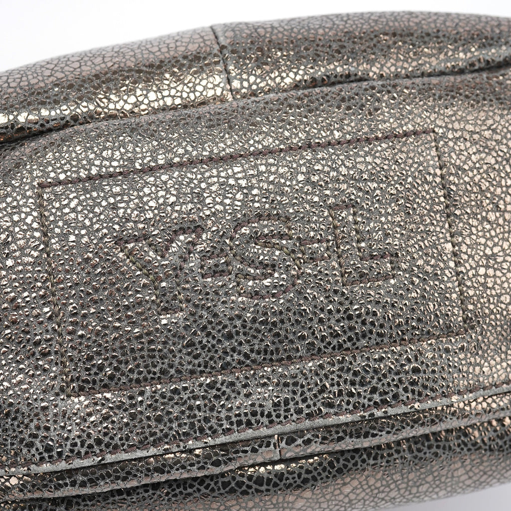 Metallic Crackled Leather Muse Crossbody Bag