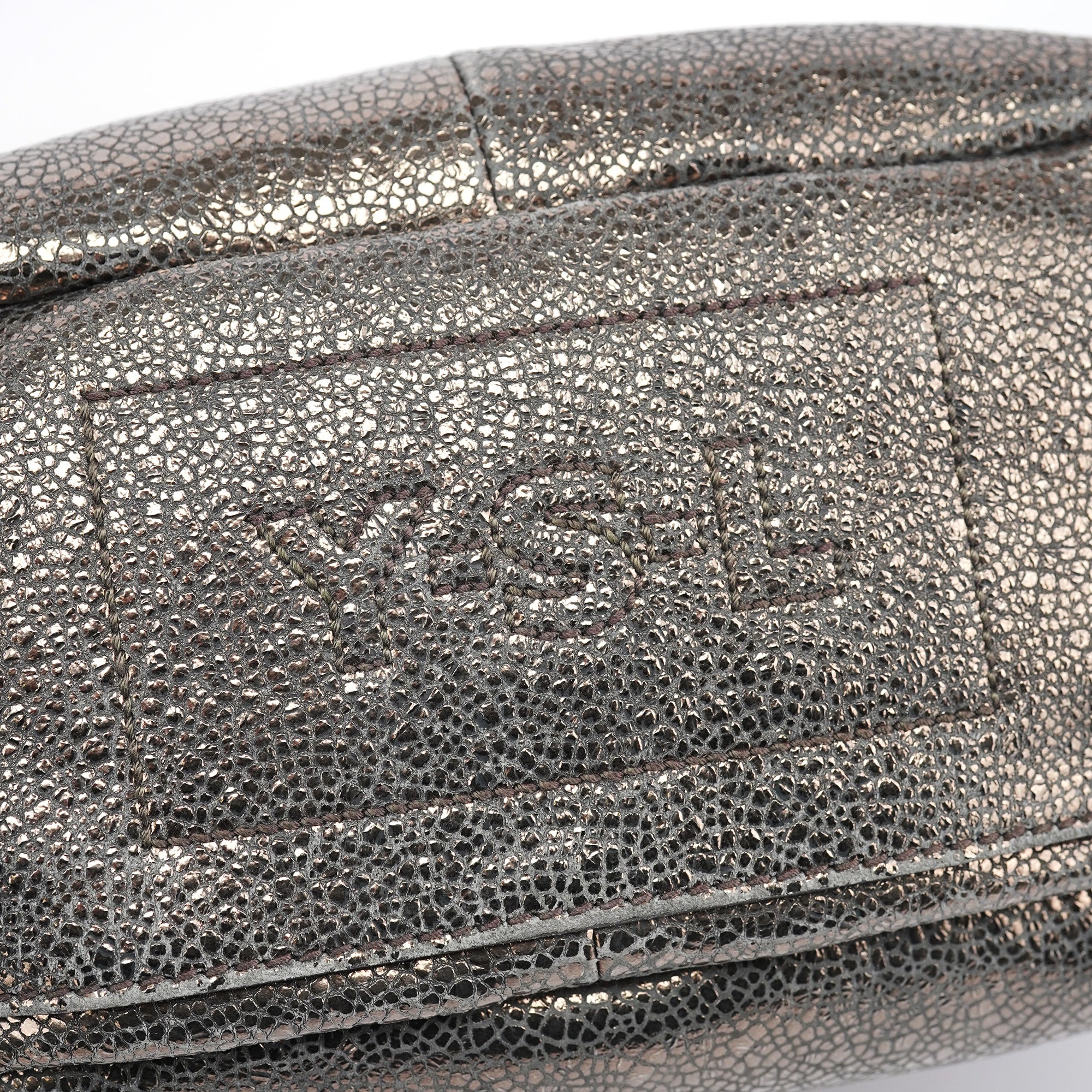 Metallic Crackled Leather Muse Crossbody Bag