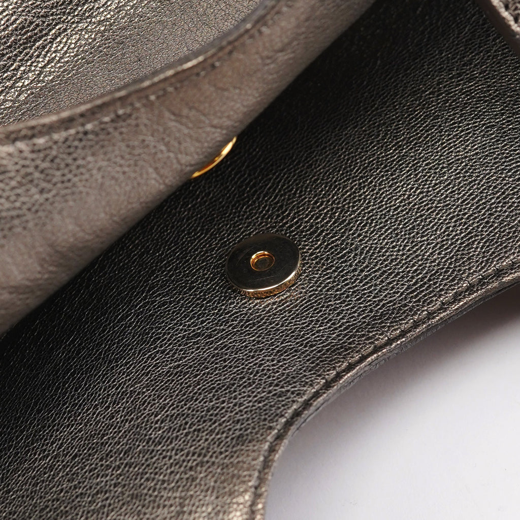 Metallic Leather Metropolis Shoulder Bag