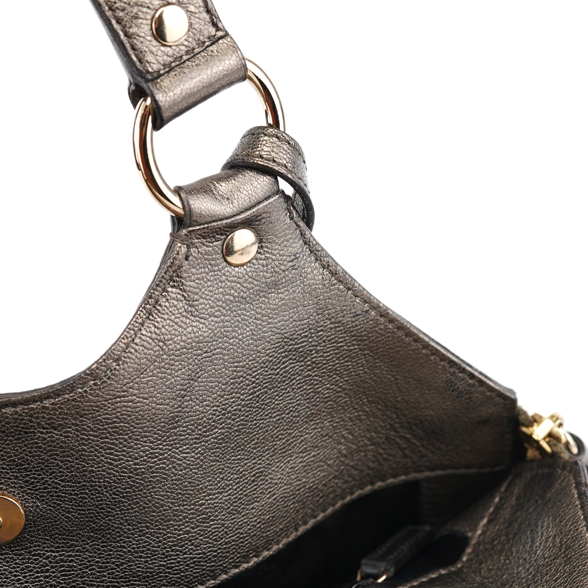 Metallic Leather Metropolis Shoulder Bag