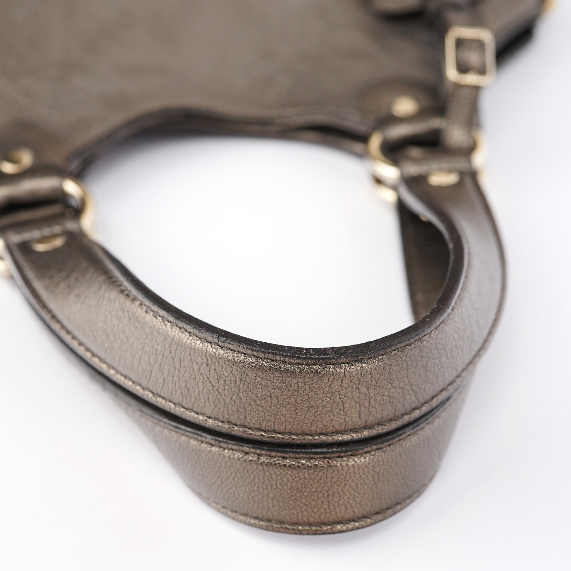 Metallic Leather Metropolis Shoulder Bag