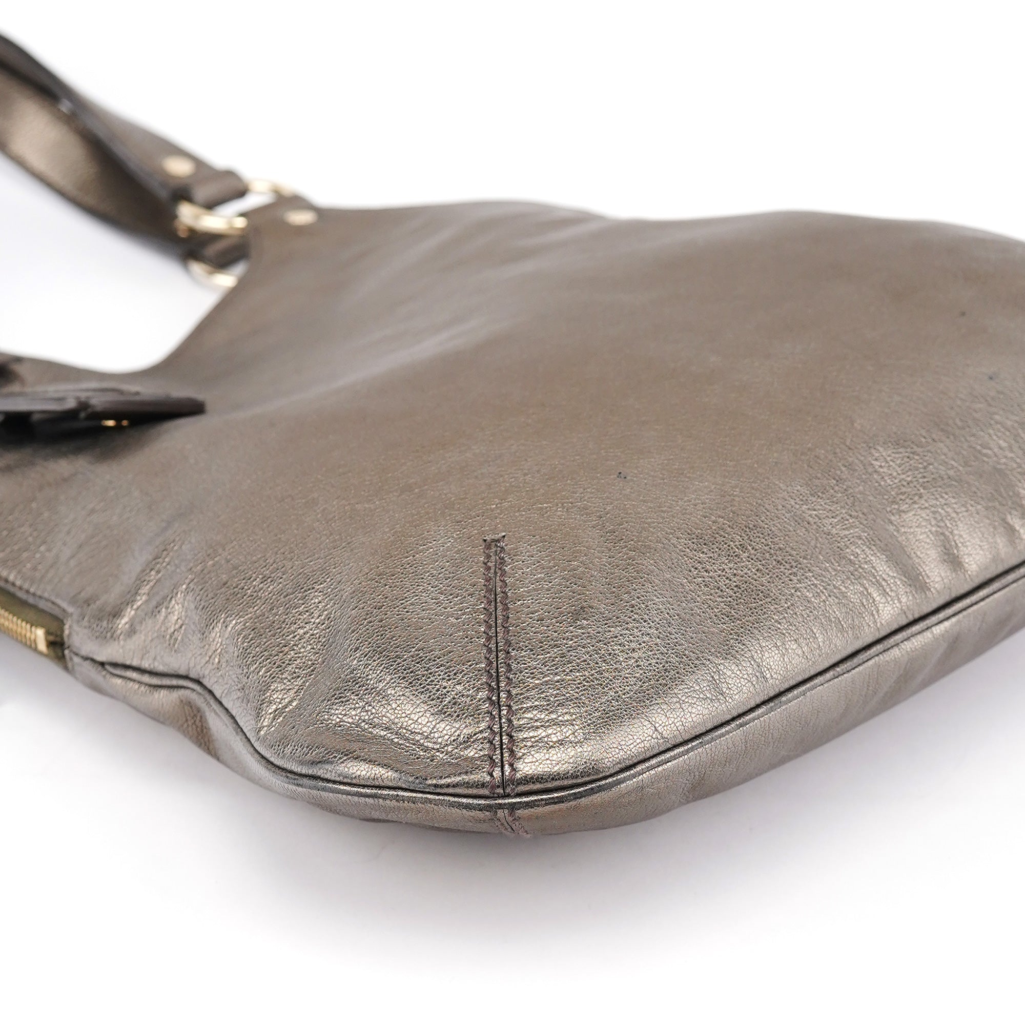 Metallic Leather Metropolis Shoulder Bag