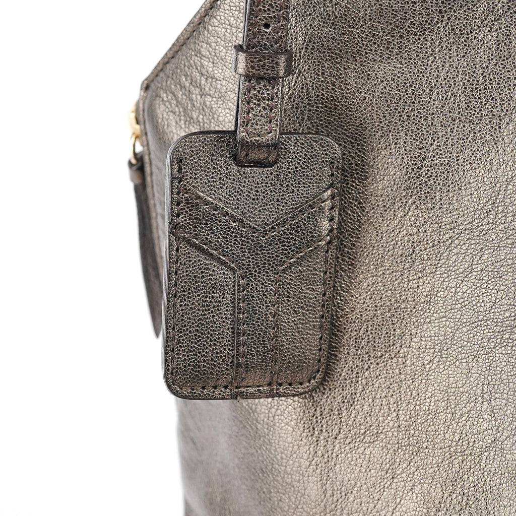 Metallic Leather Metropolis Shoulder Bag