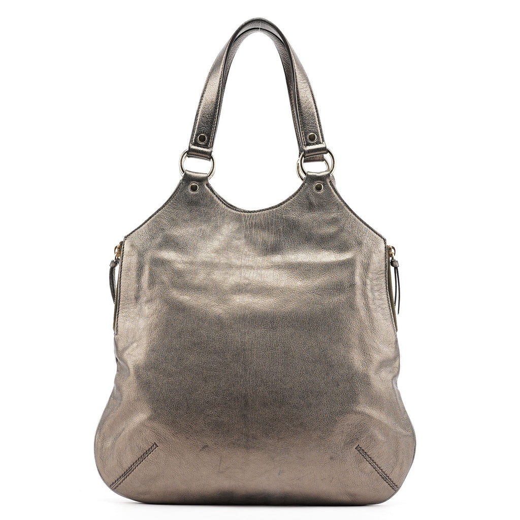 Metallic Leather Metropolis Shoulder Bag