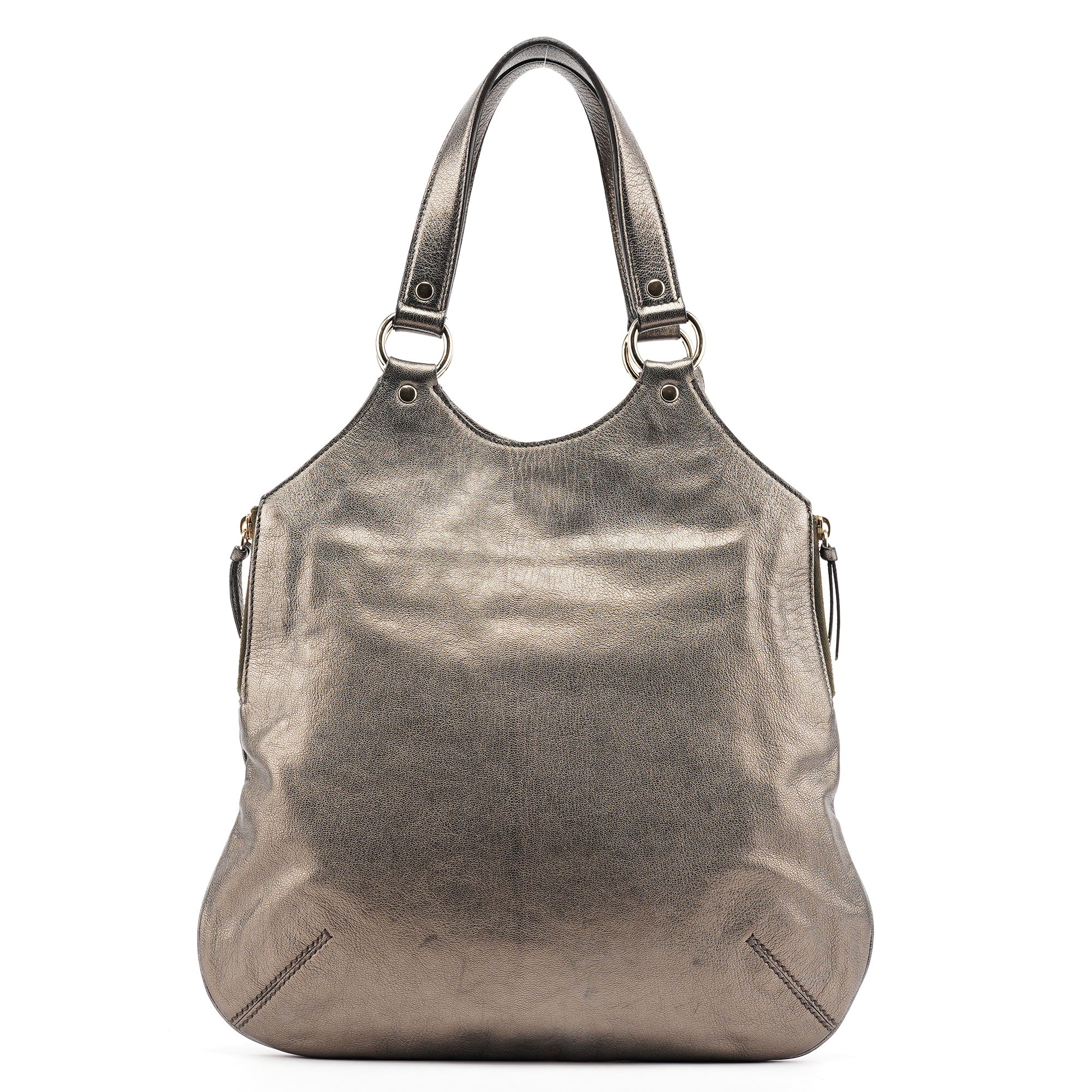 Metallic Leather Metropolis Shoulder Bag