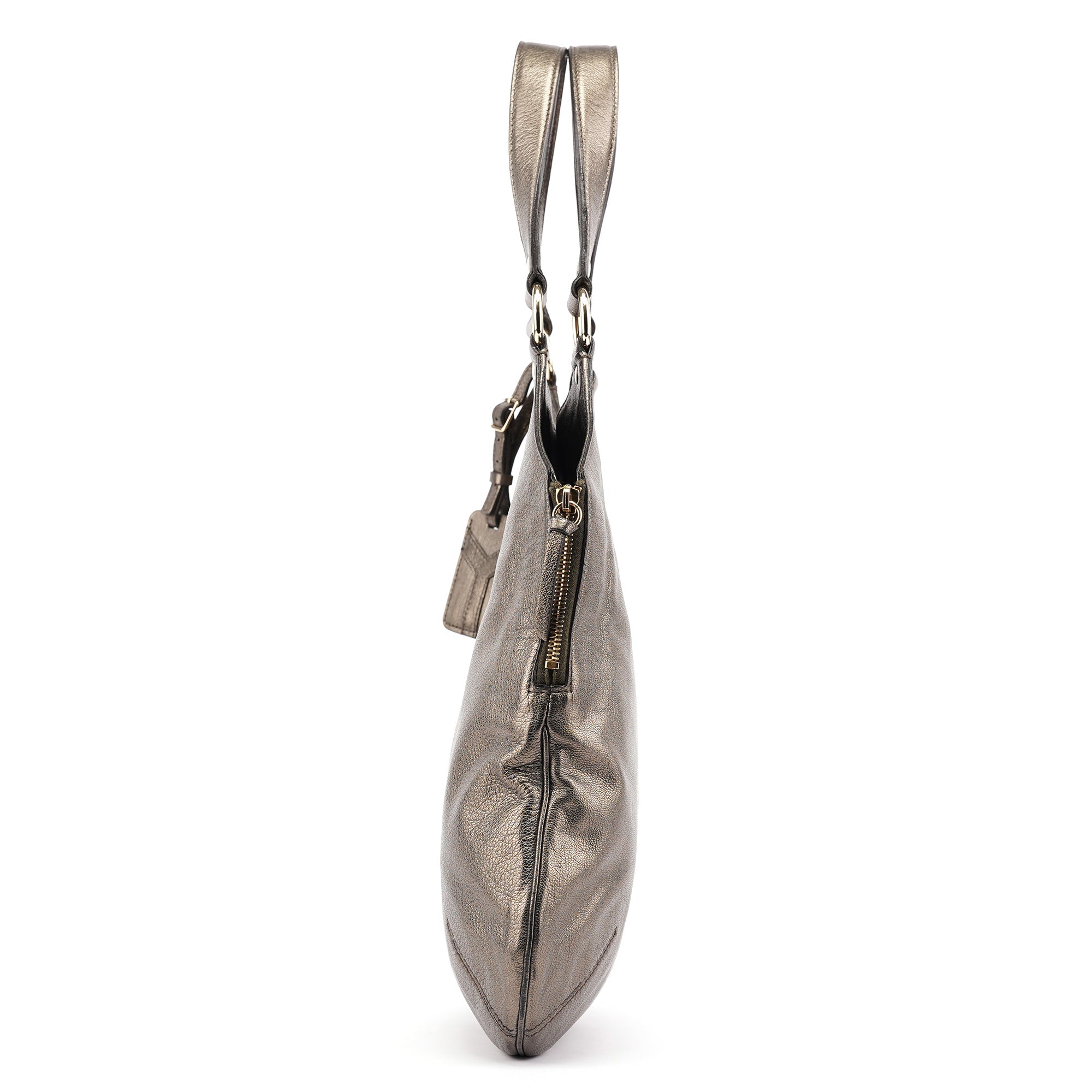 Metallic Leather Metropolis Shoulder Bag