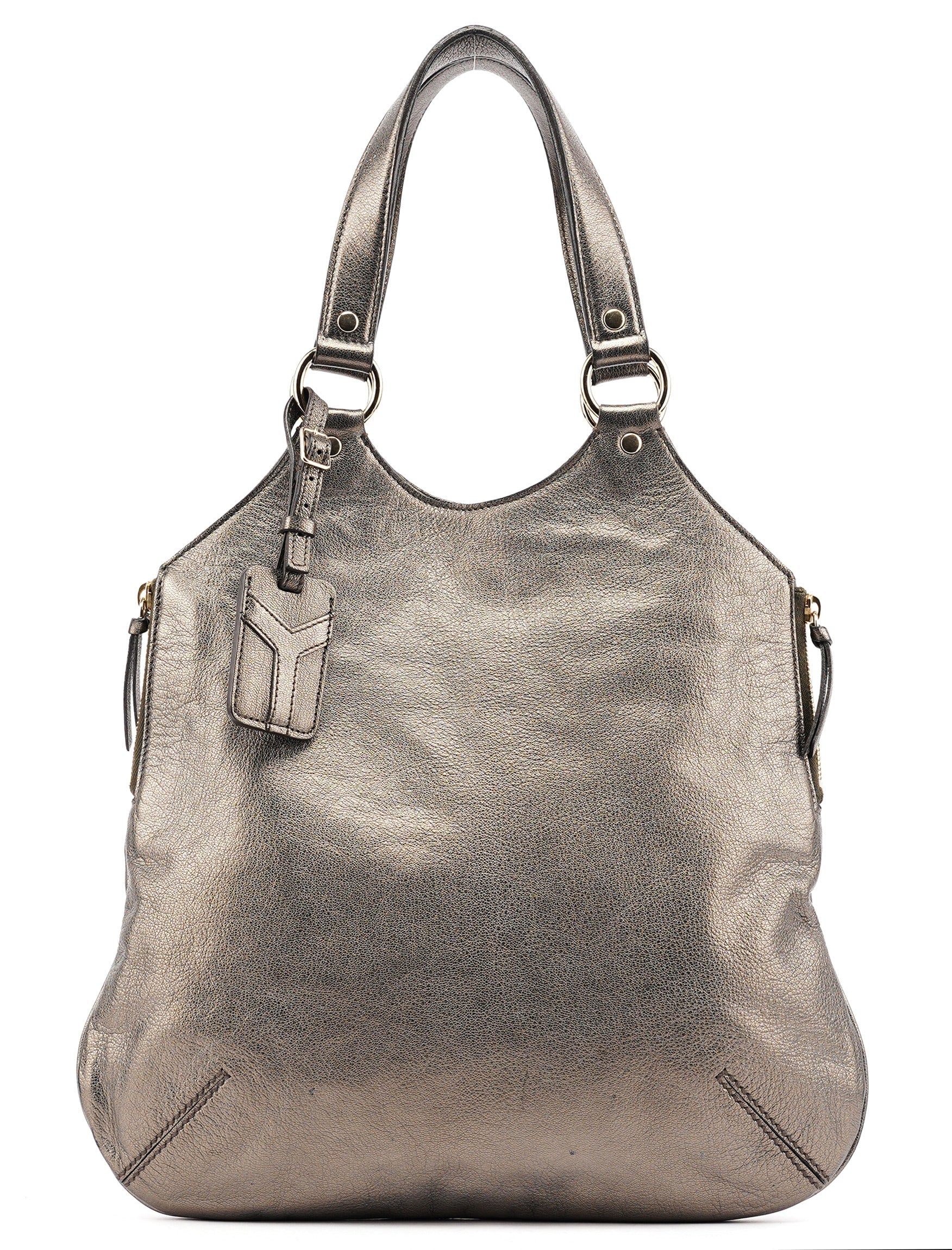 Metallic Leather Metropolis Shoulder Bag