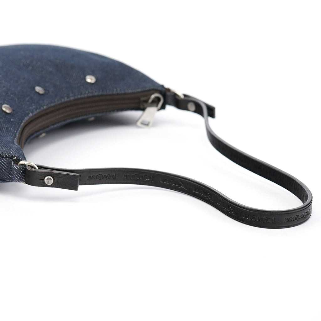 Navy Denim Mini Hobo Bag