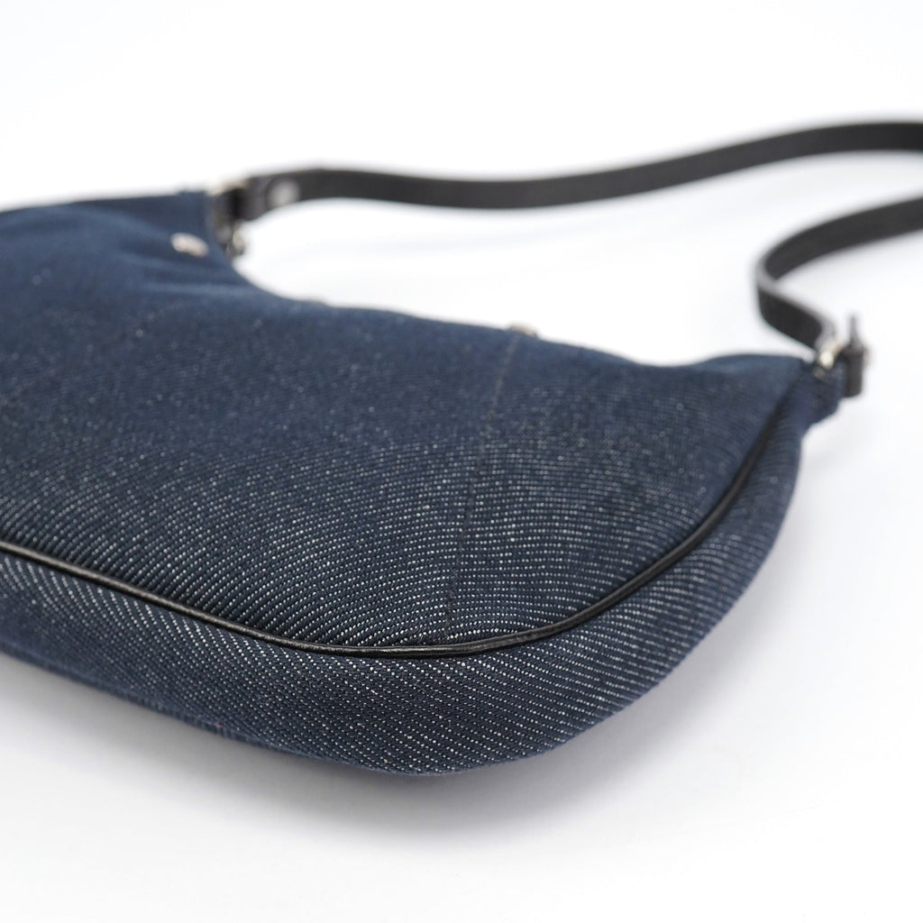 Navy Denim Mini Hobo Bag