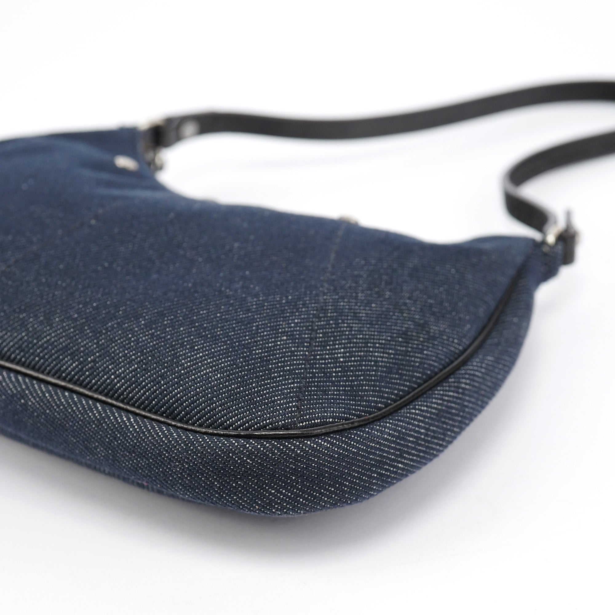 Navy Denim Mini Hobo Bag