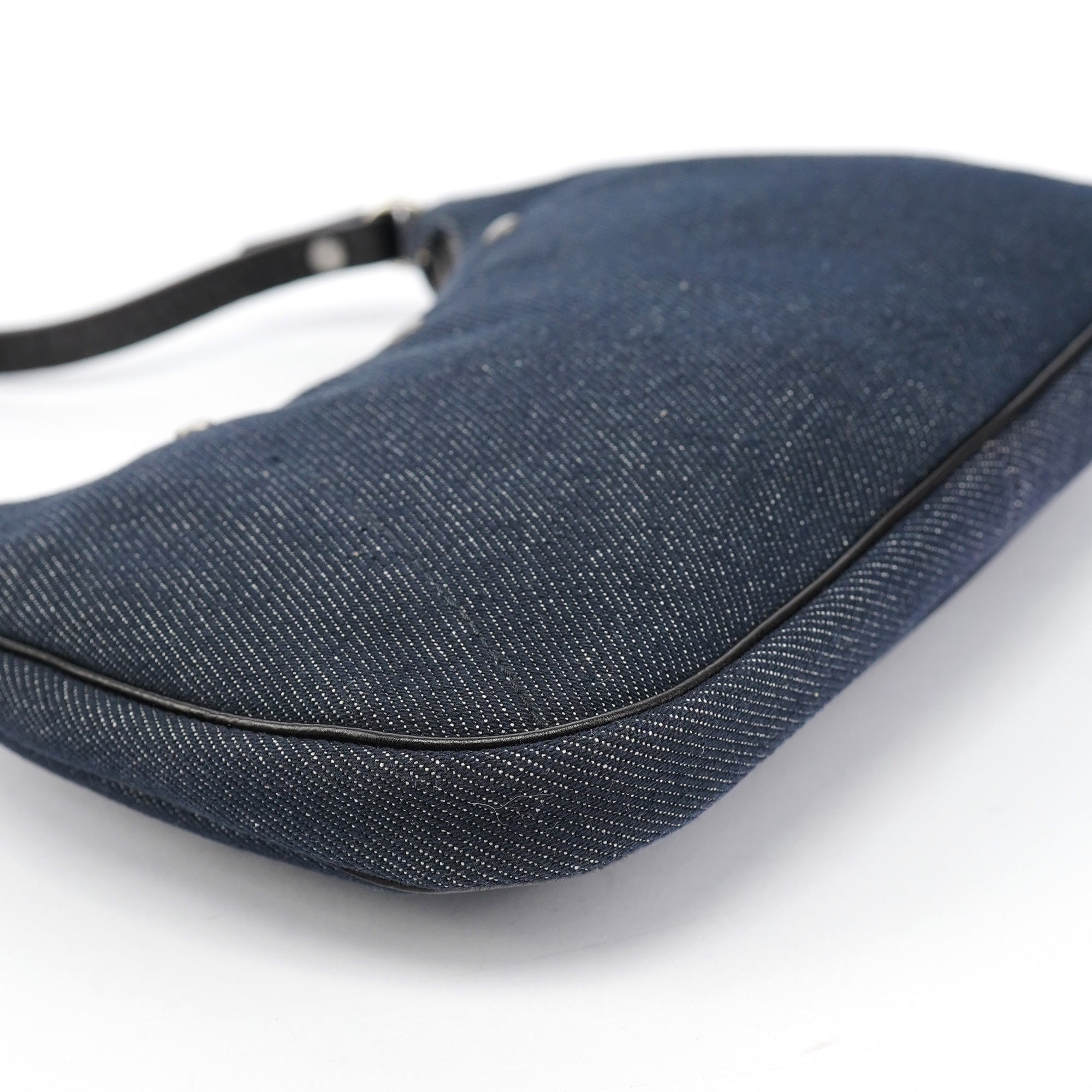 Navy Denim Mini Hobo Bag