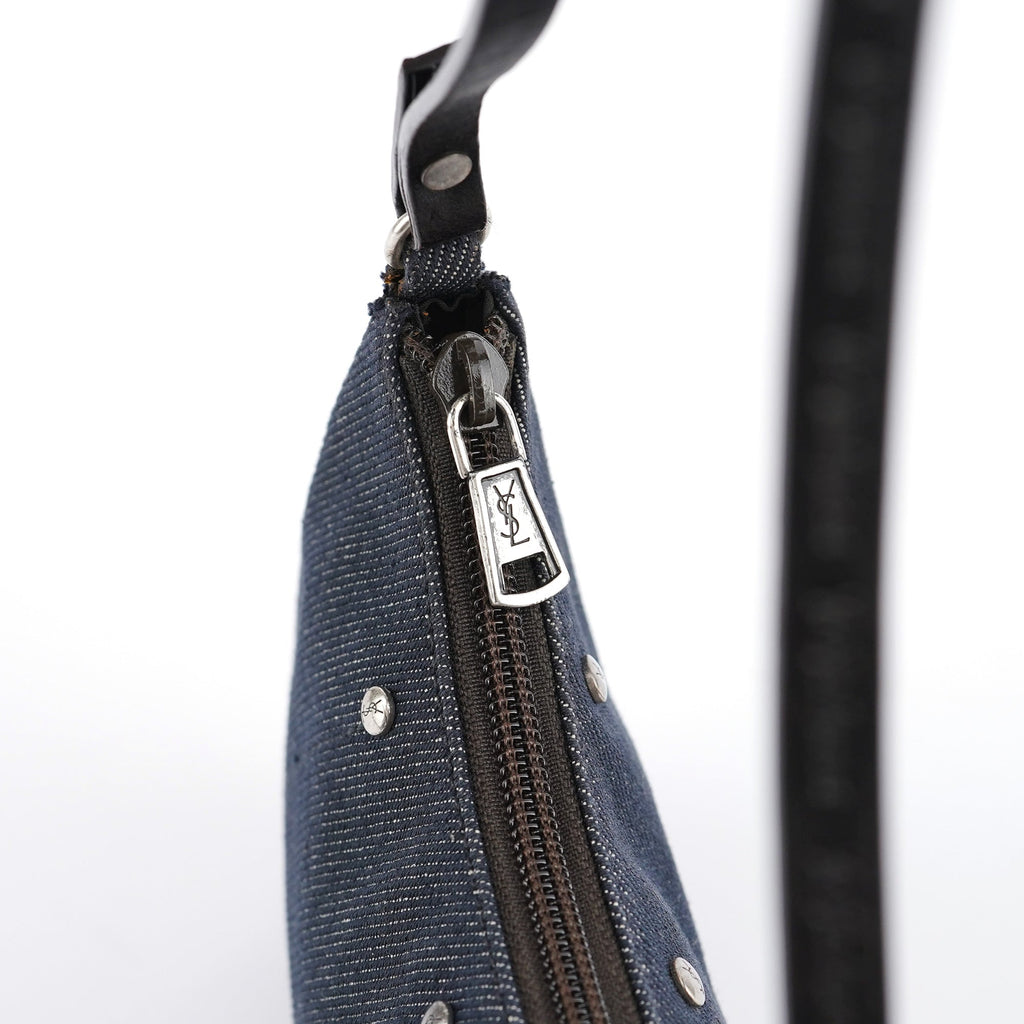 Navy Denim Mini Hobo Bag