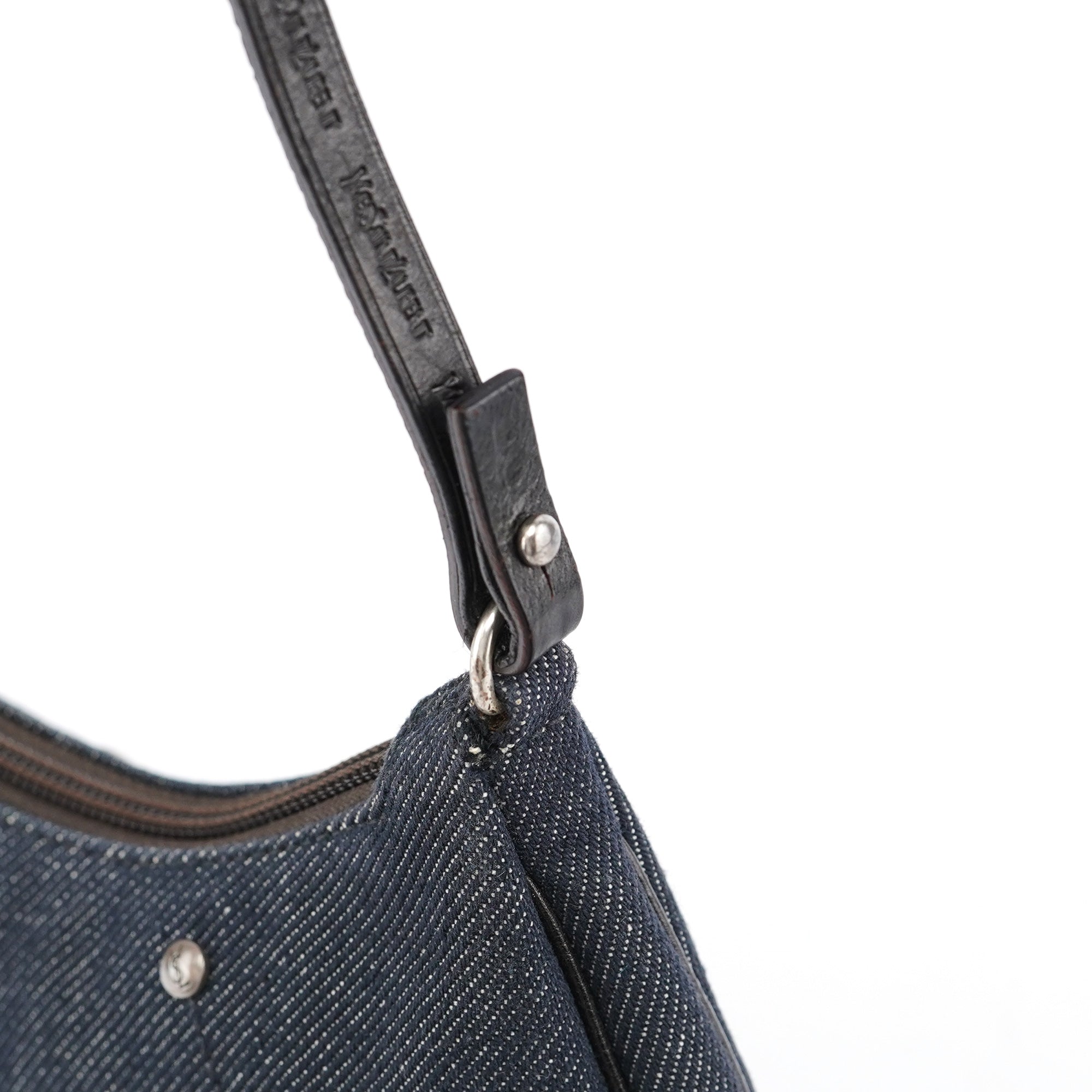 Navy Denim Mini Hobo Bag