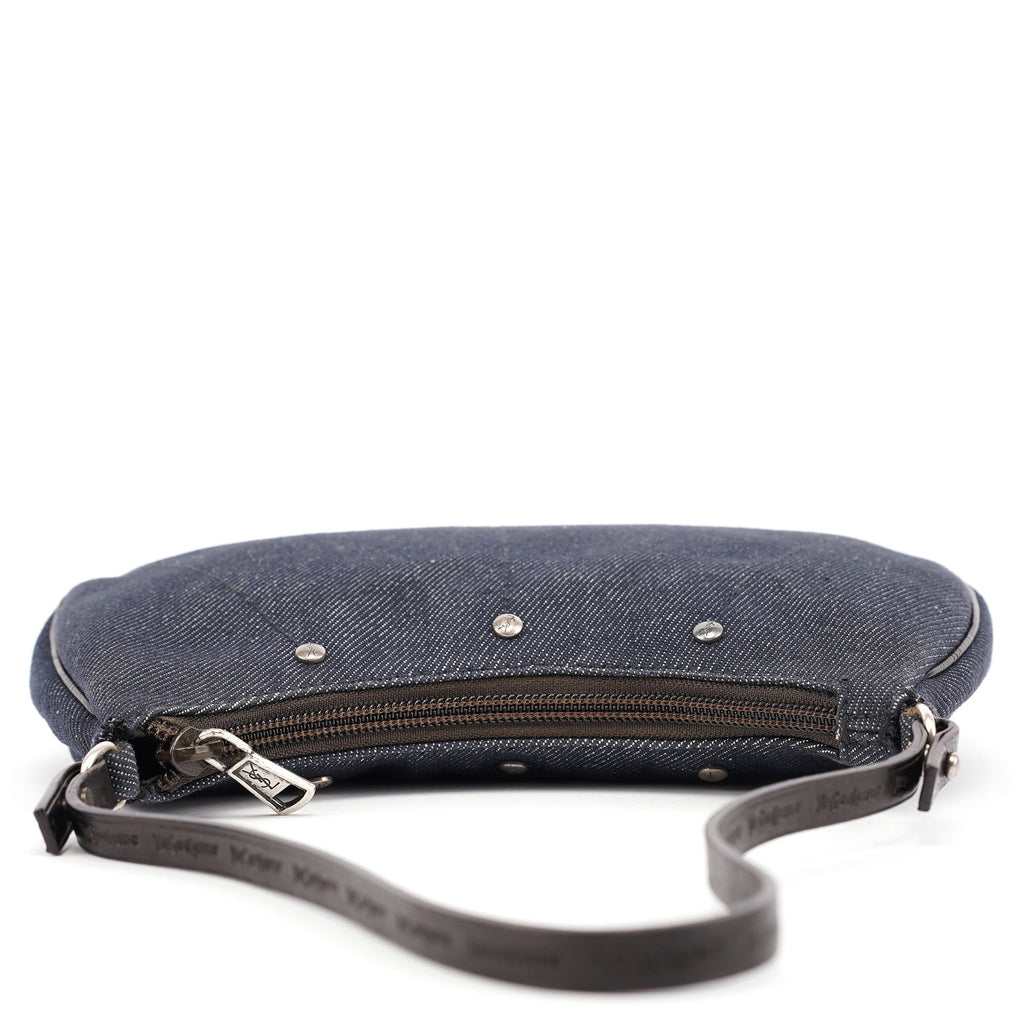 Navy Denim Mini Hobo Bag