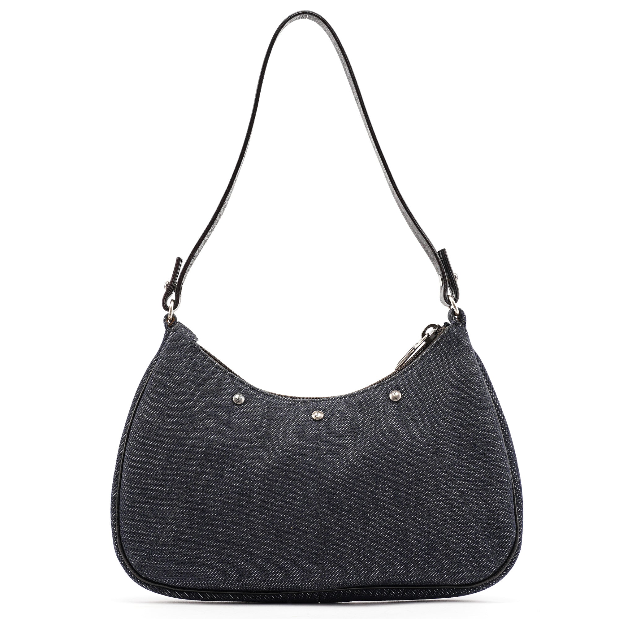 Navy Denim Mini Hobo Bag