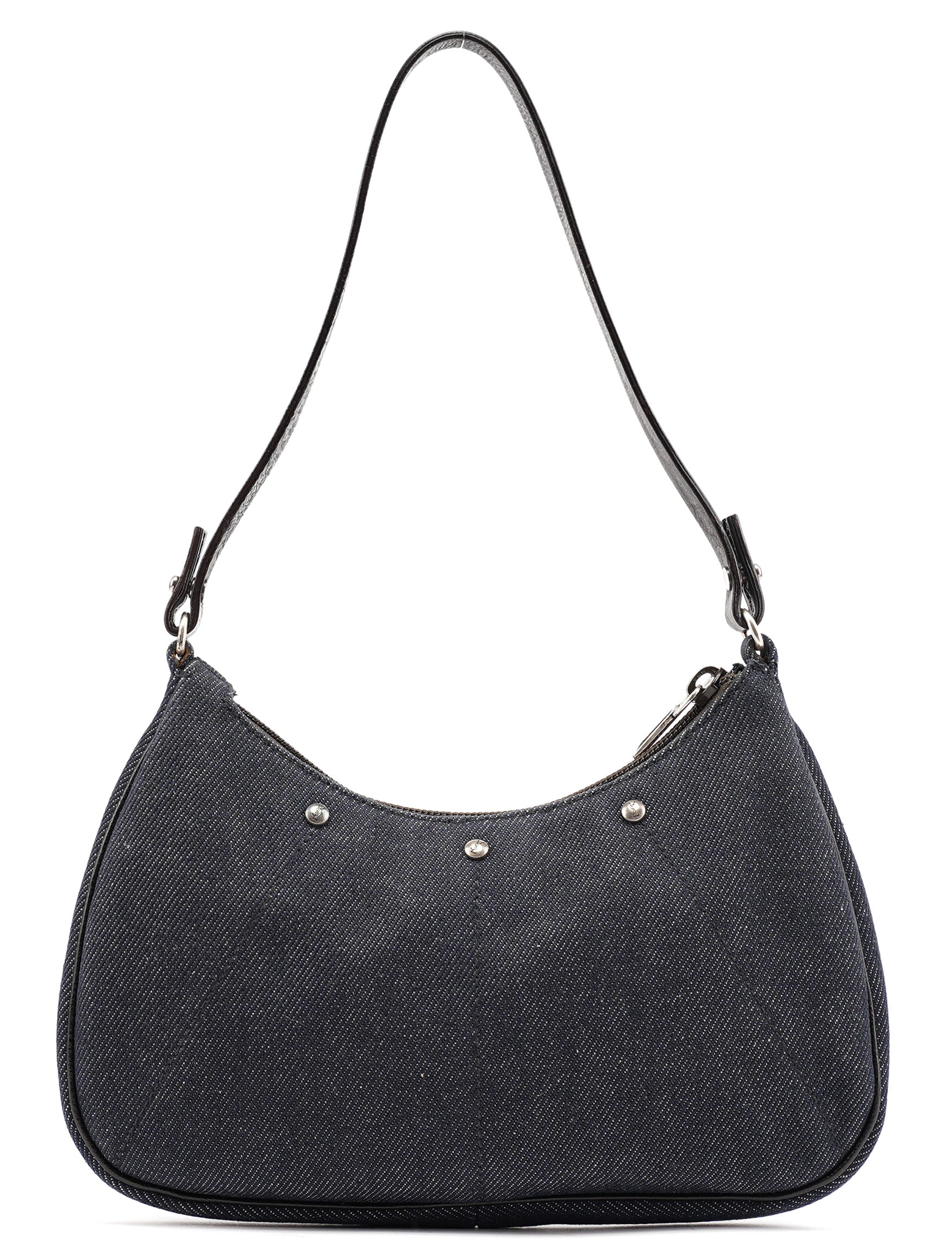Navy Denim Mini Hobo Bag