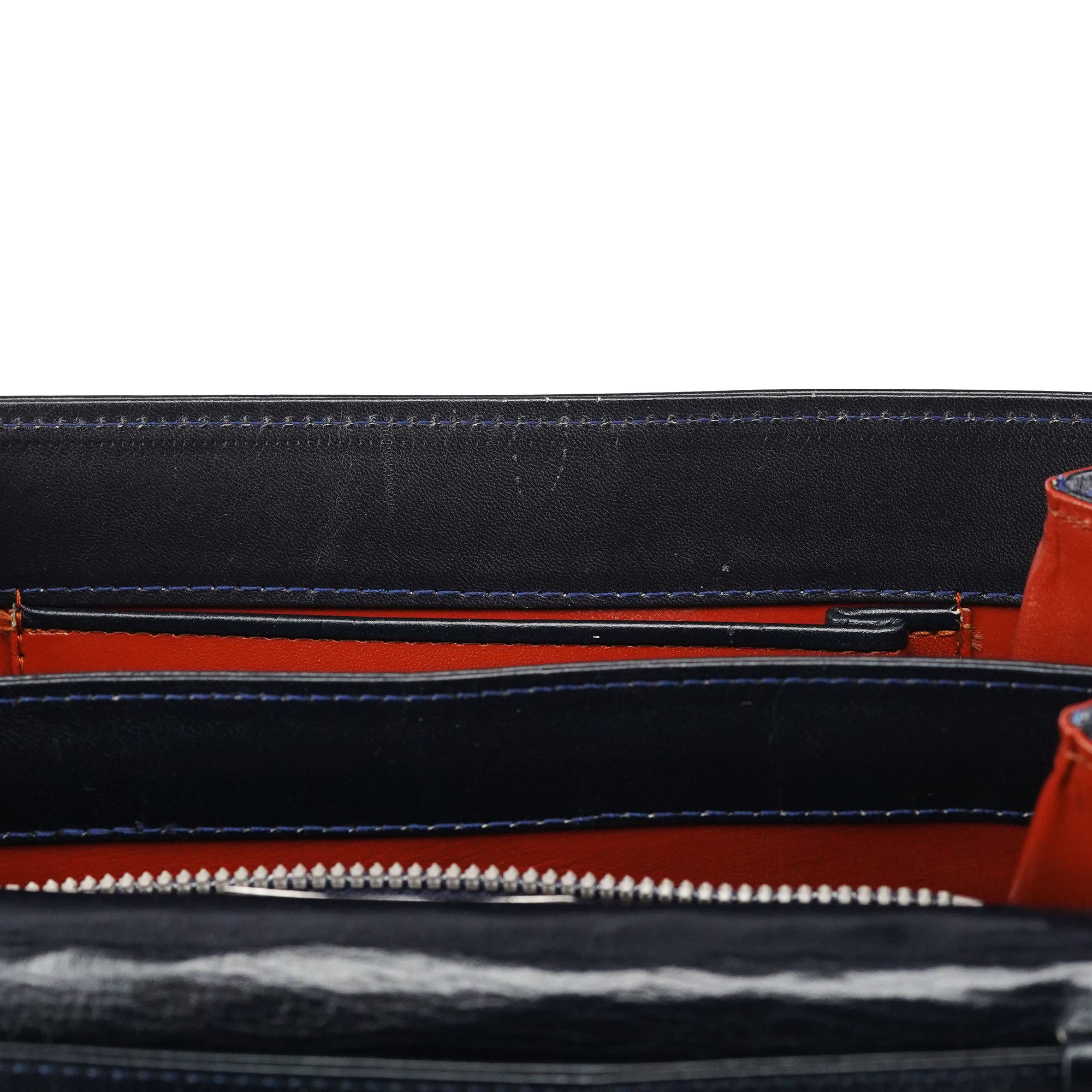 Navy Leather Shoulder Bag