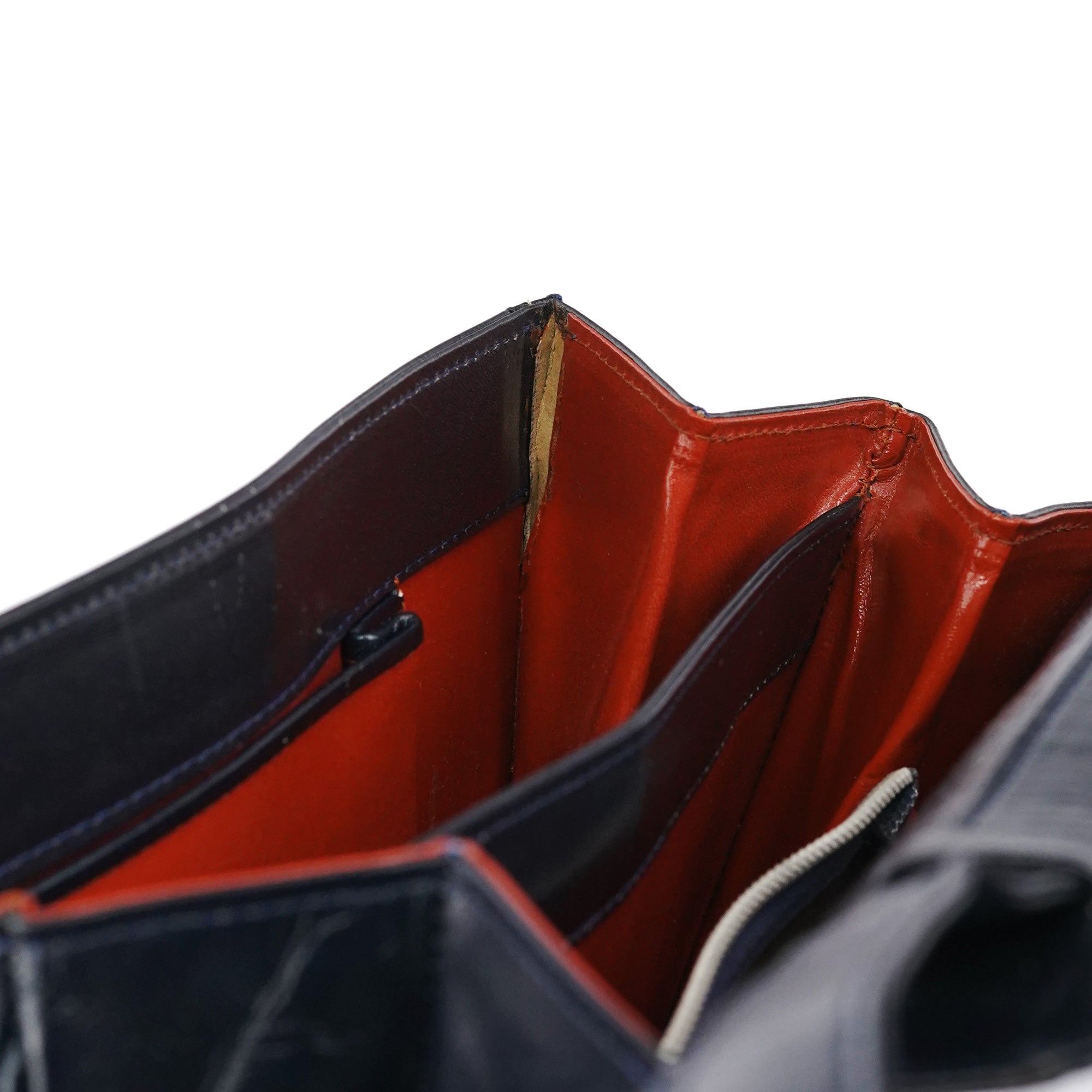 Navy Leather Shoulder Bag