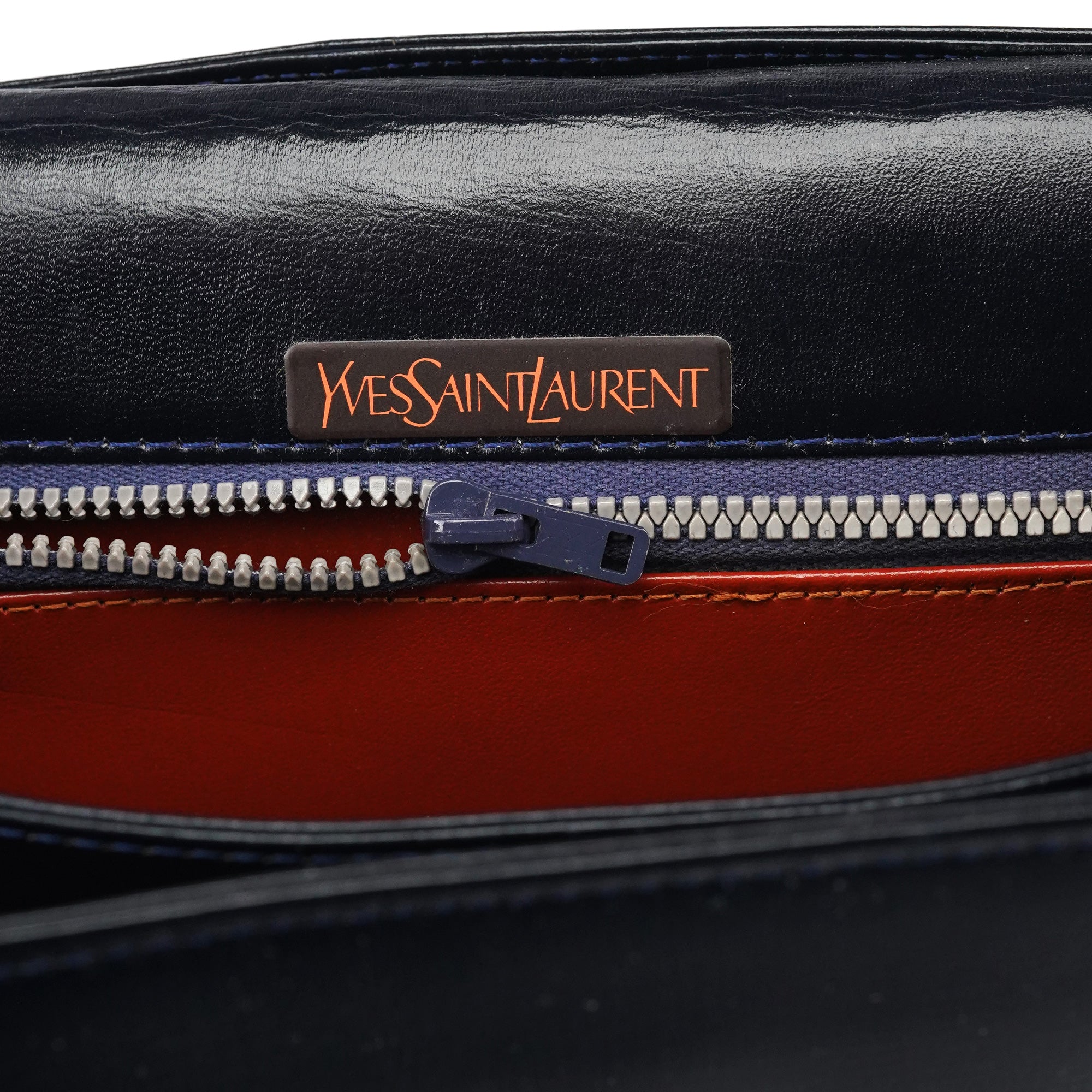 Navy Leather Shoulder Bag