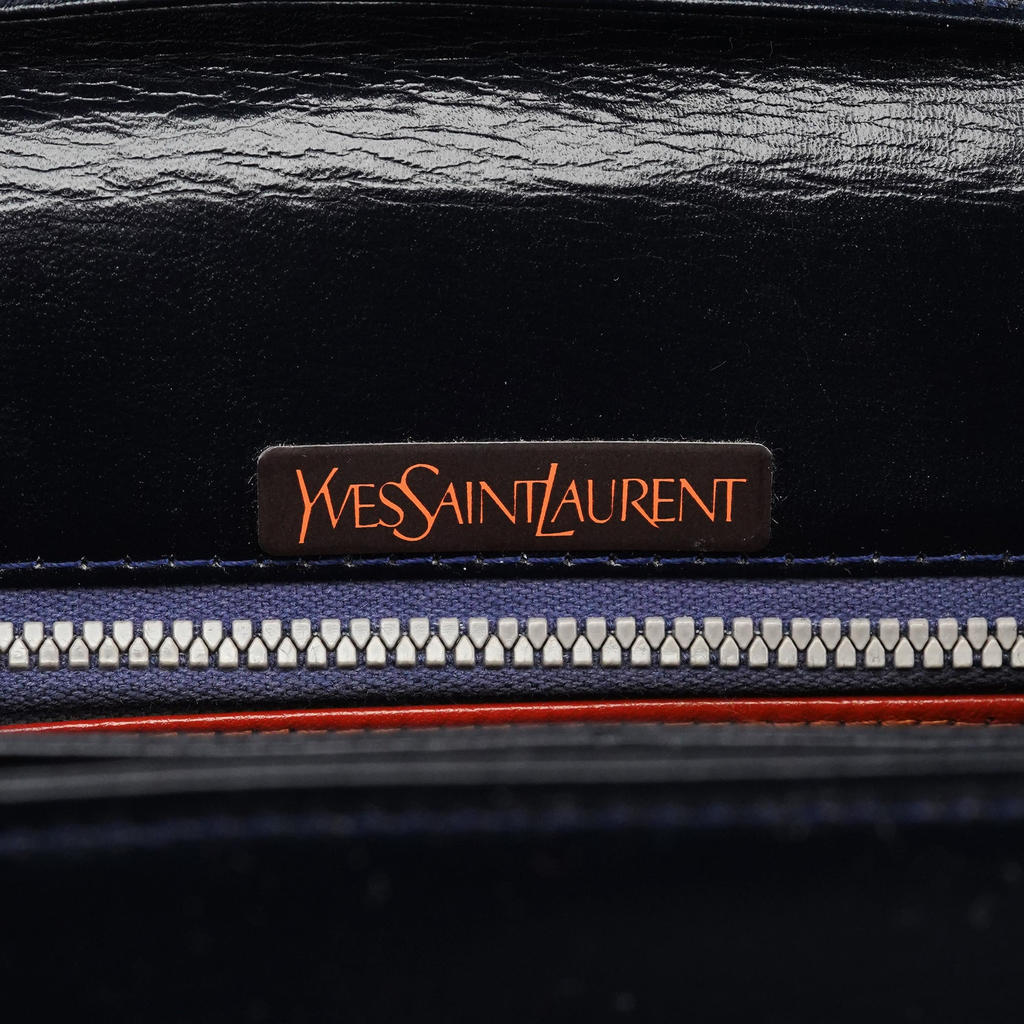 Navy Leather Shoulder Bag