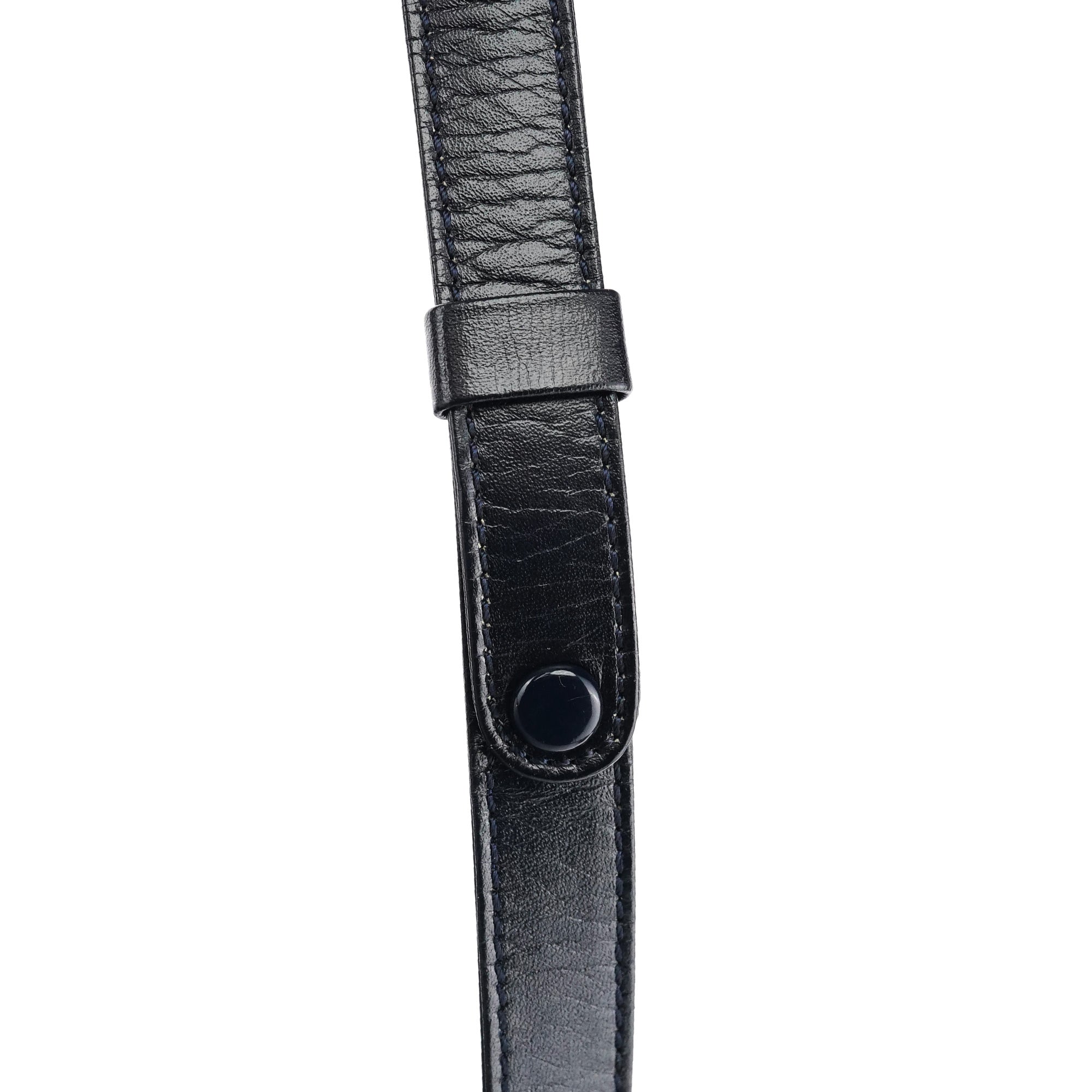Navy Leather Shoulder Bag