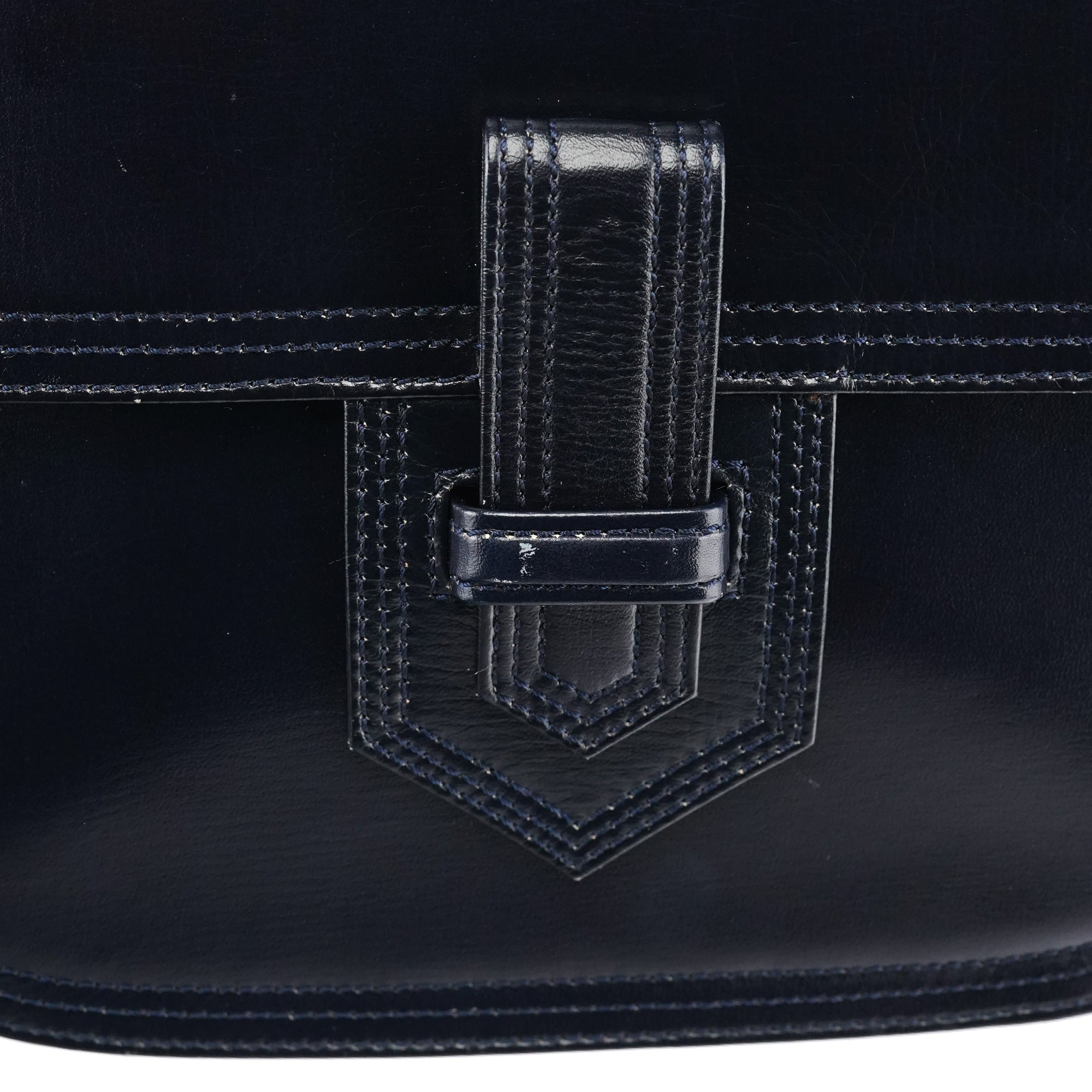 Navy Leather Shoulder Bag