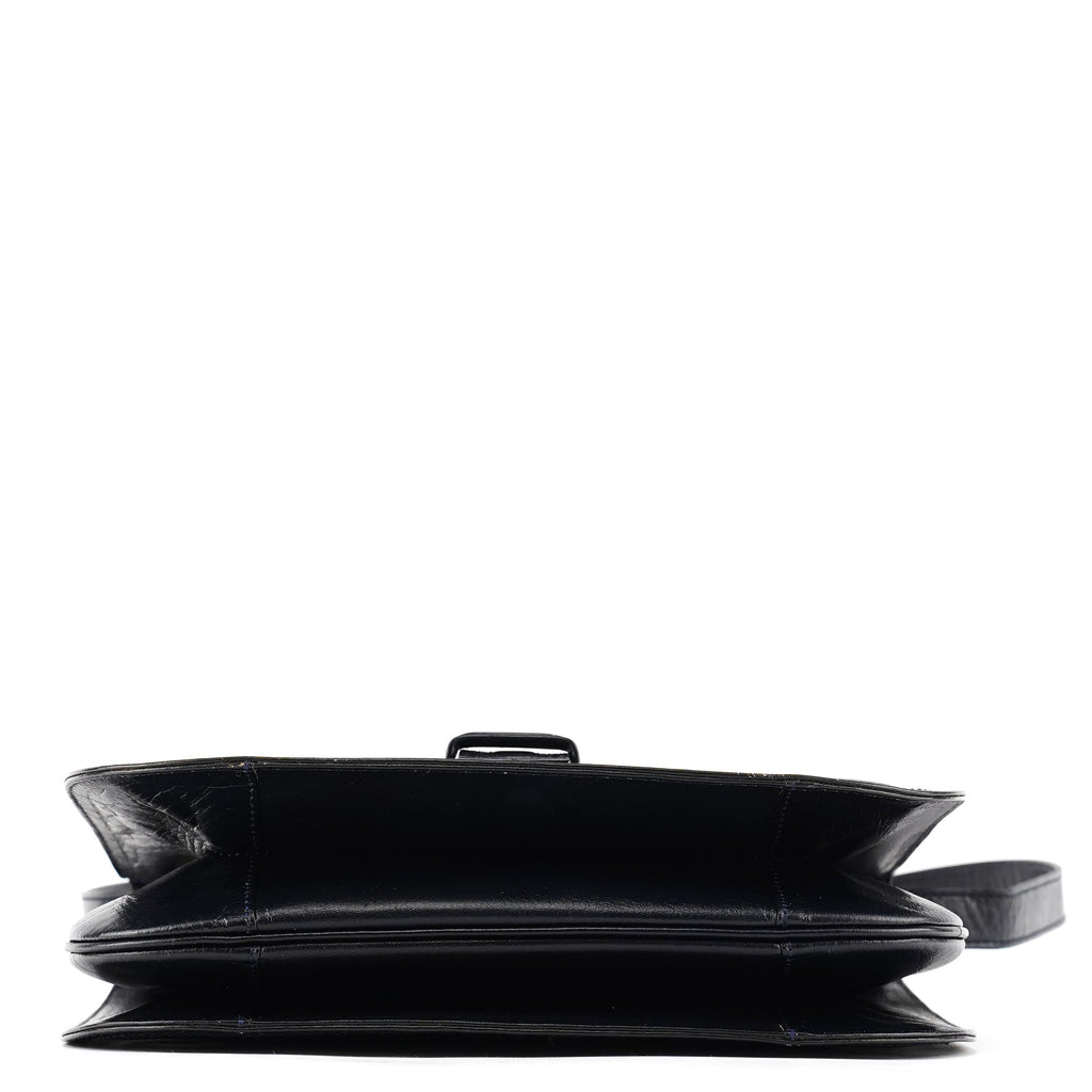 Navy Leather Shoulder Bag