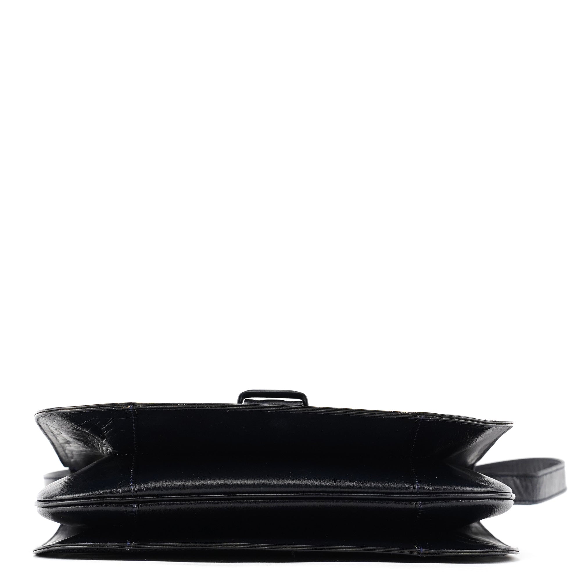 Navy Leather Shoulder Bag