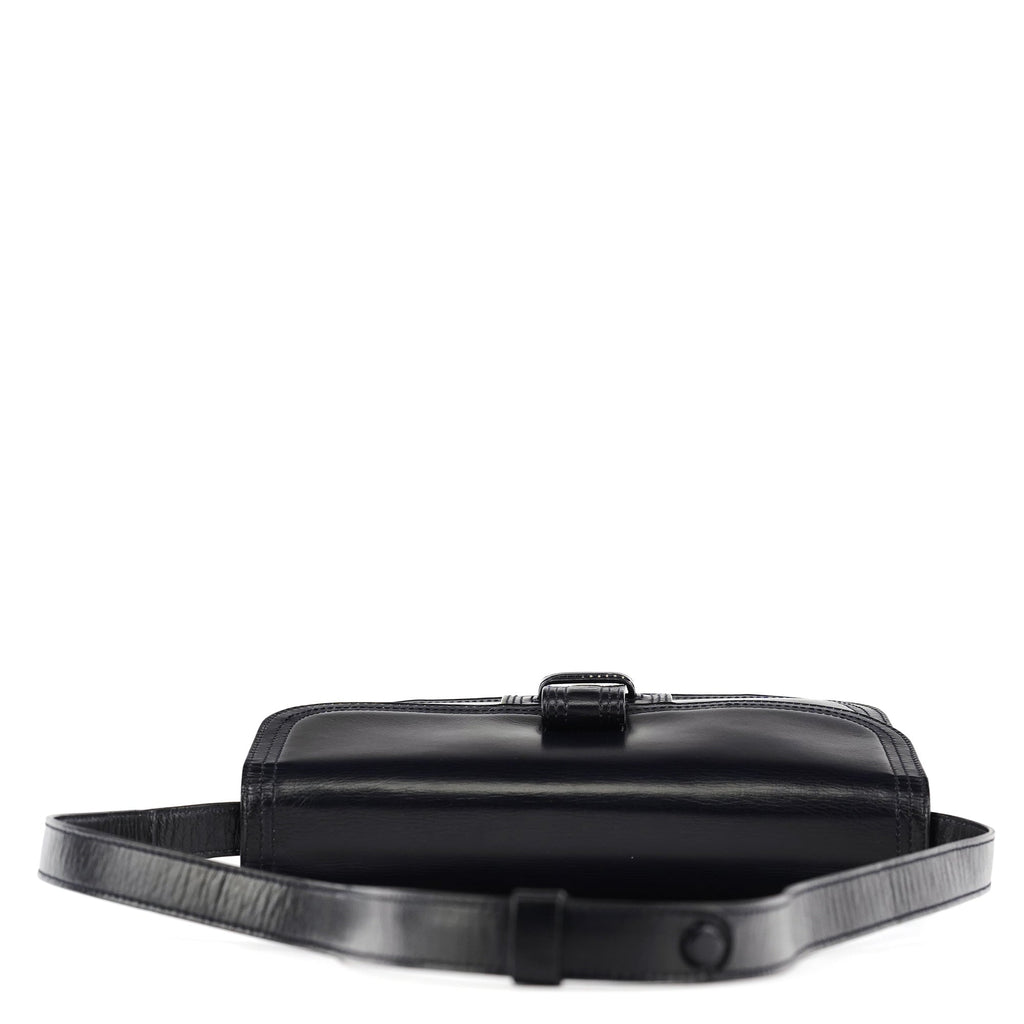 Navy Leather Shoulder Bag