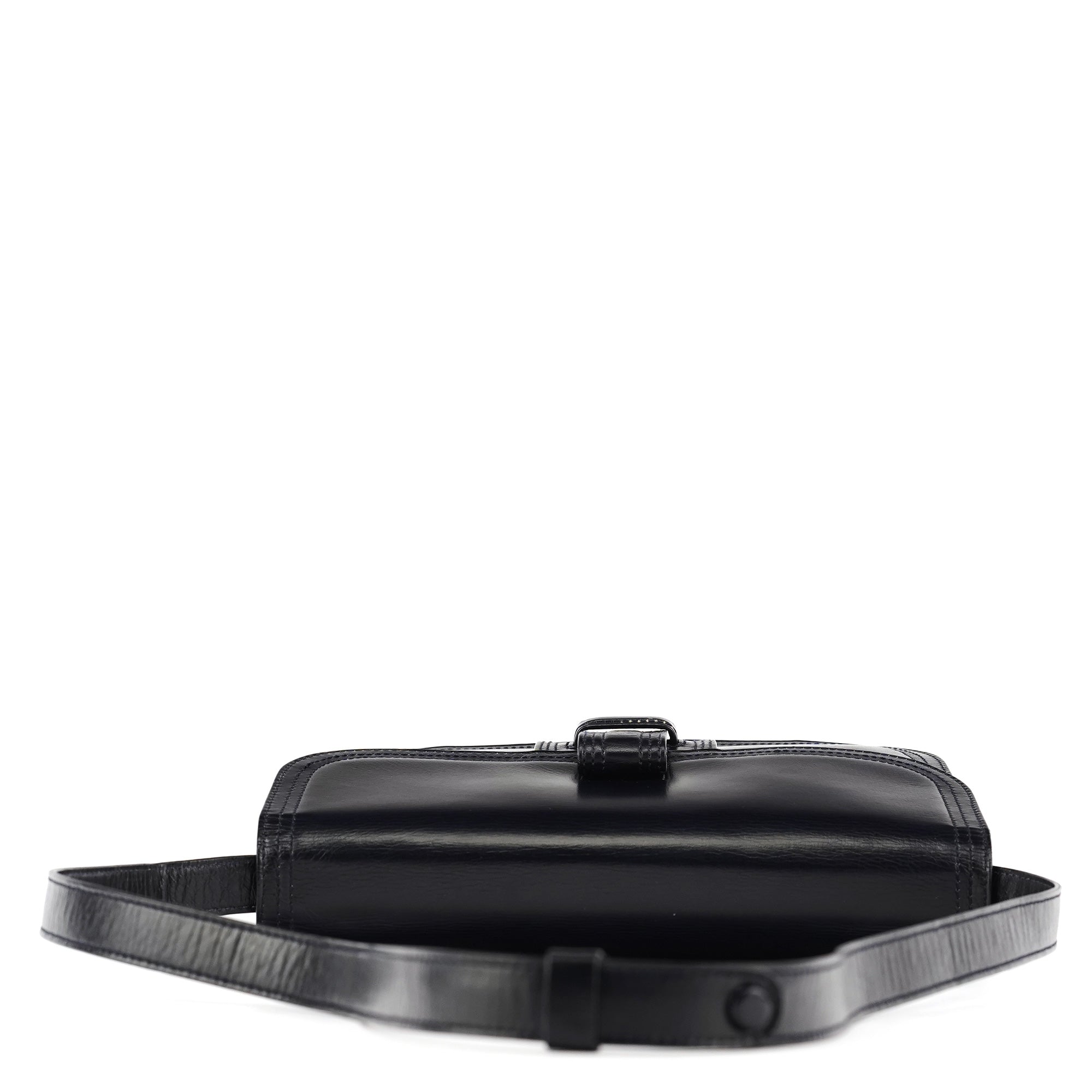 Navy Leather Shoulder Bag
