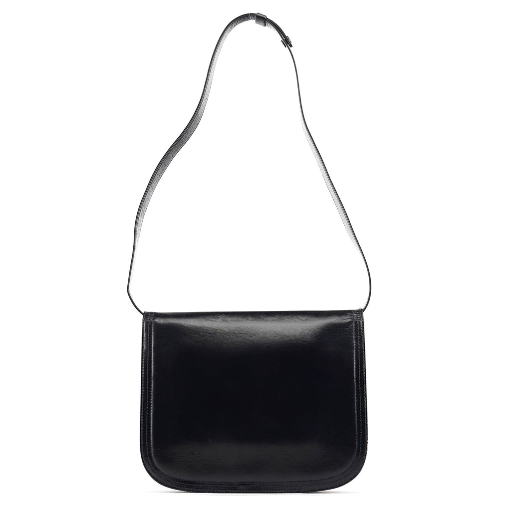 Navy Leather Shoulder Bag