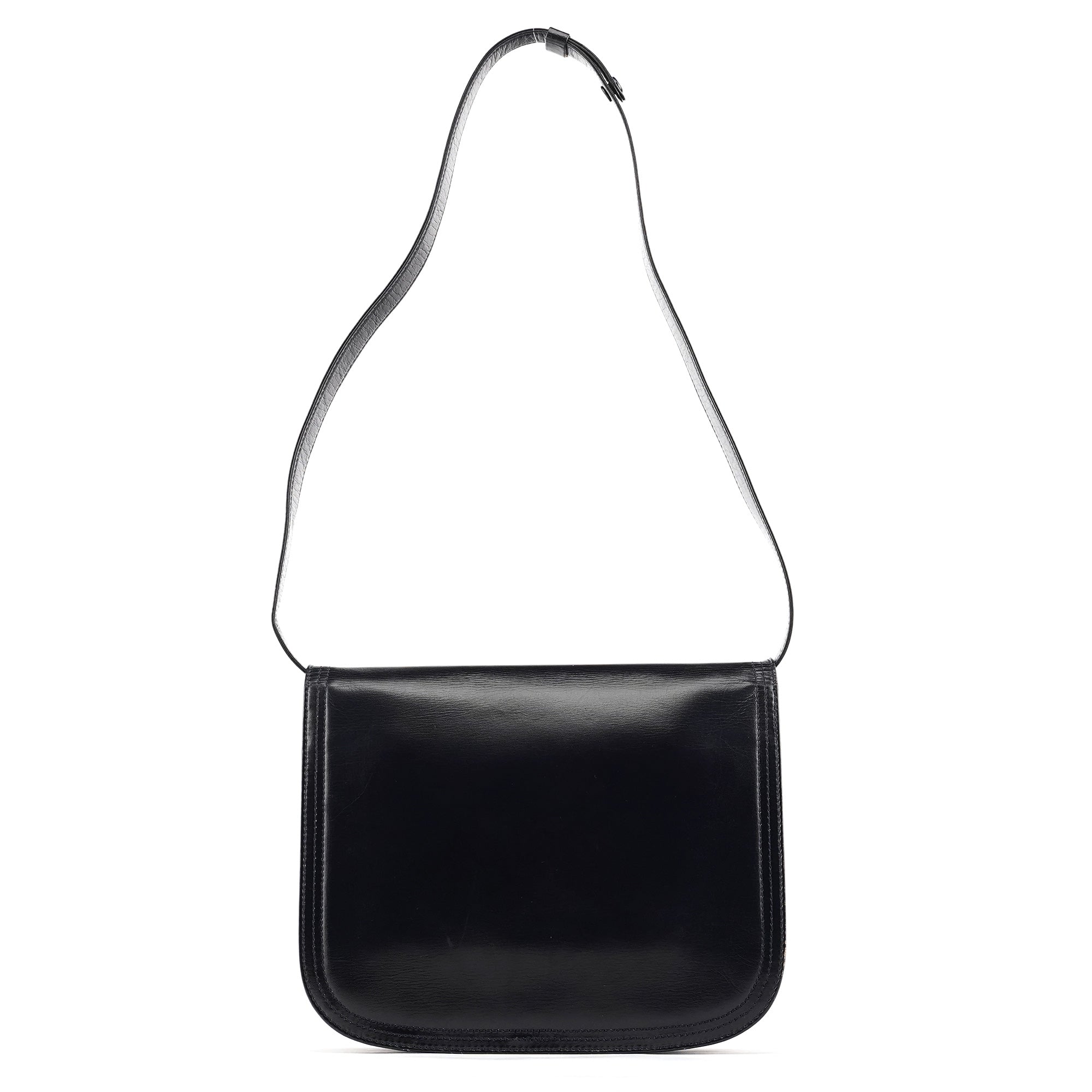 Navy Leather Shoulder Bag